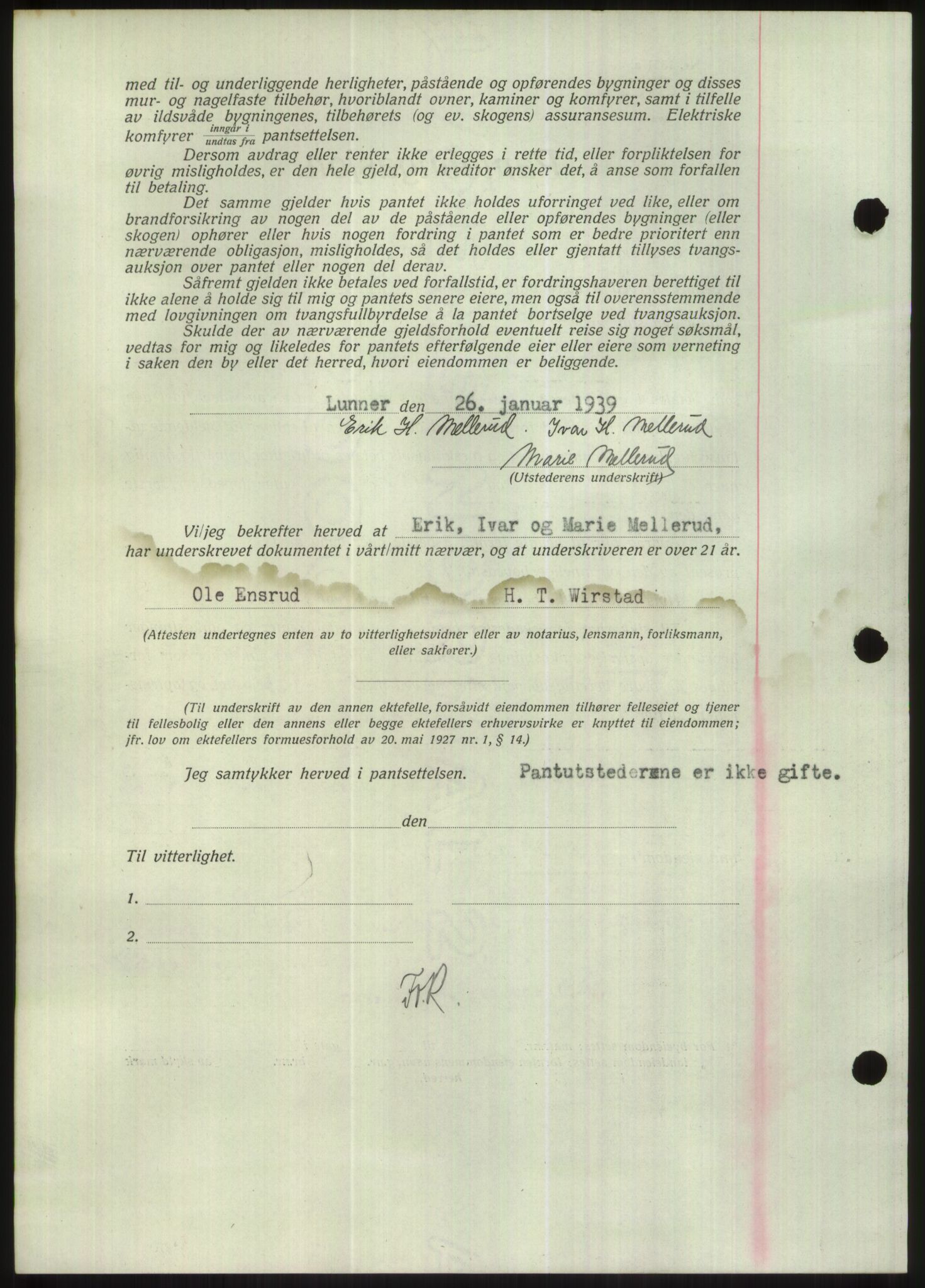 Hadeland og Land tingrett, SAH/TING-010/H/Hb/Hbc/L0004: Mortgage book no. B4, 1938-1939, Diary no: : 287/1939