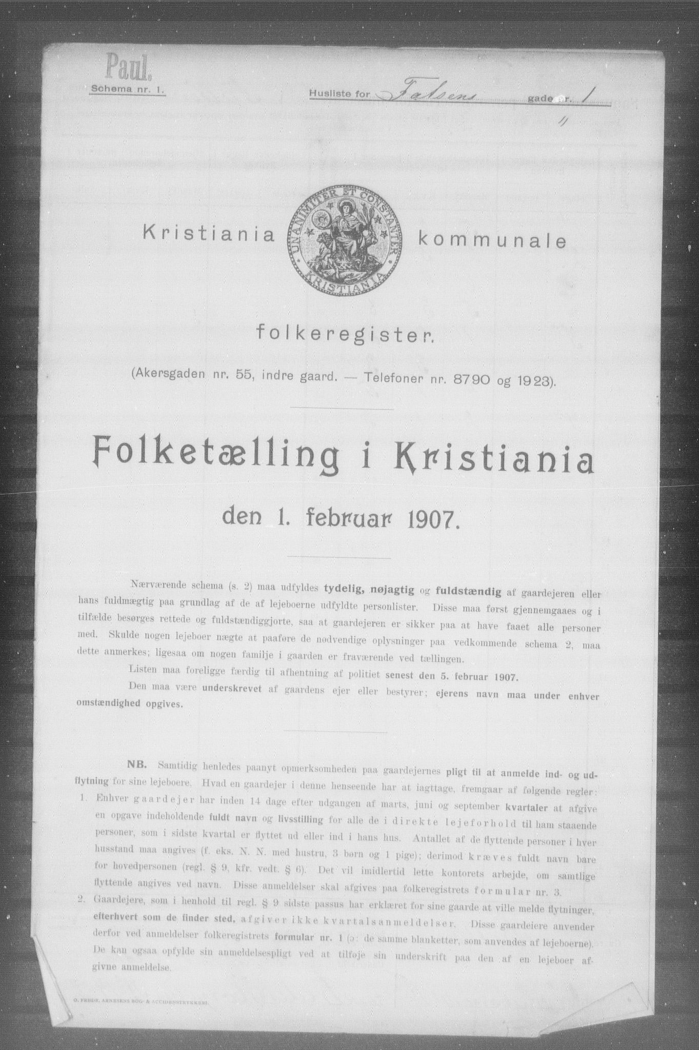 OBA, Municipal Census 1907 for Kristiania, 1907, p. 11760