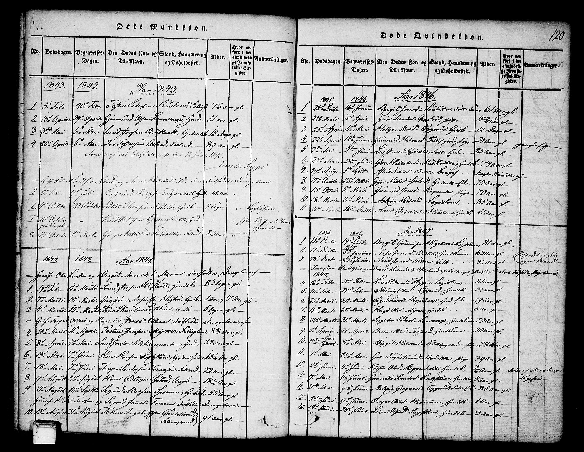 Tinn kirkebøker, SAKO/A-308/G/Ga/L0001: Parish register (copy) no. I 1, 1815-1850, p. 120