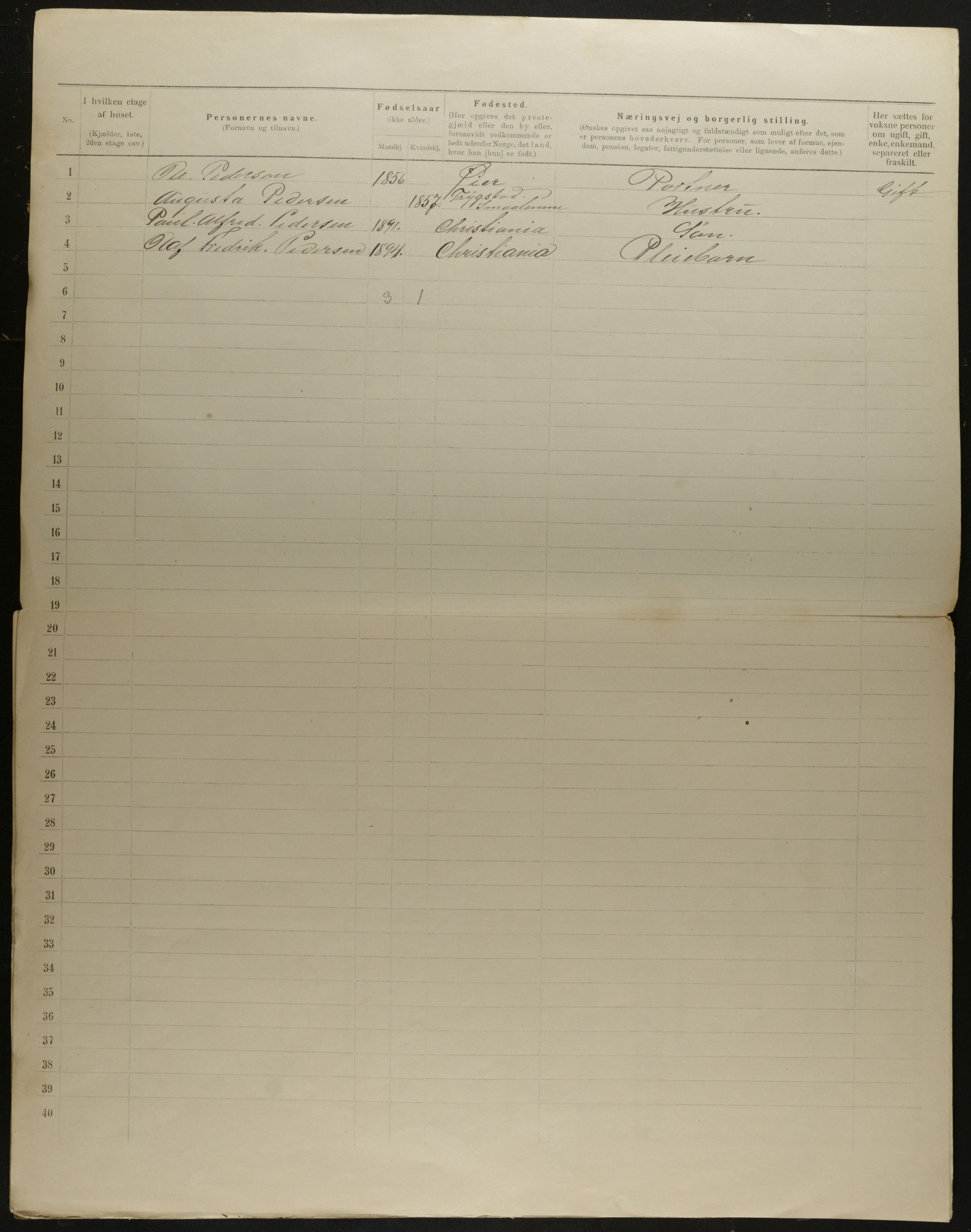 OBA, Municipal Census 1901 for Kristiania, 1901, p. 12420