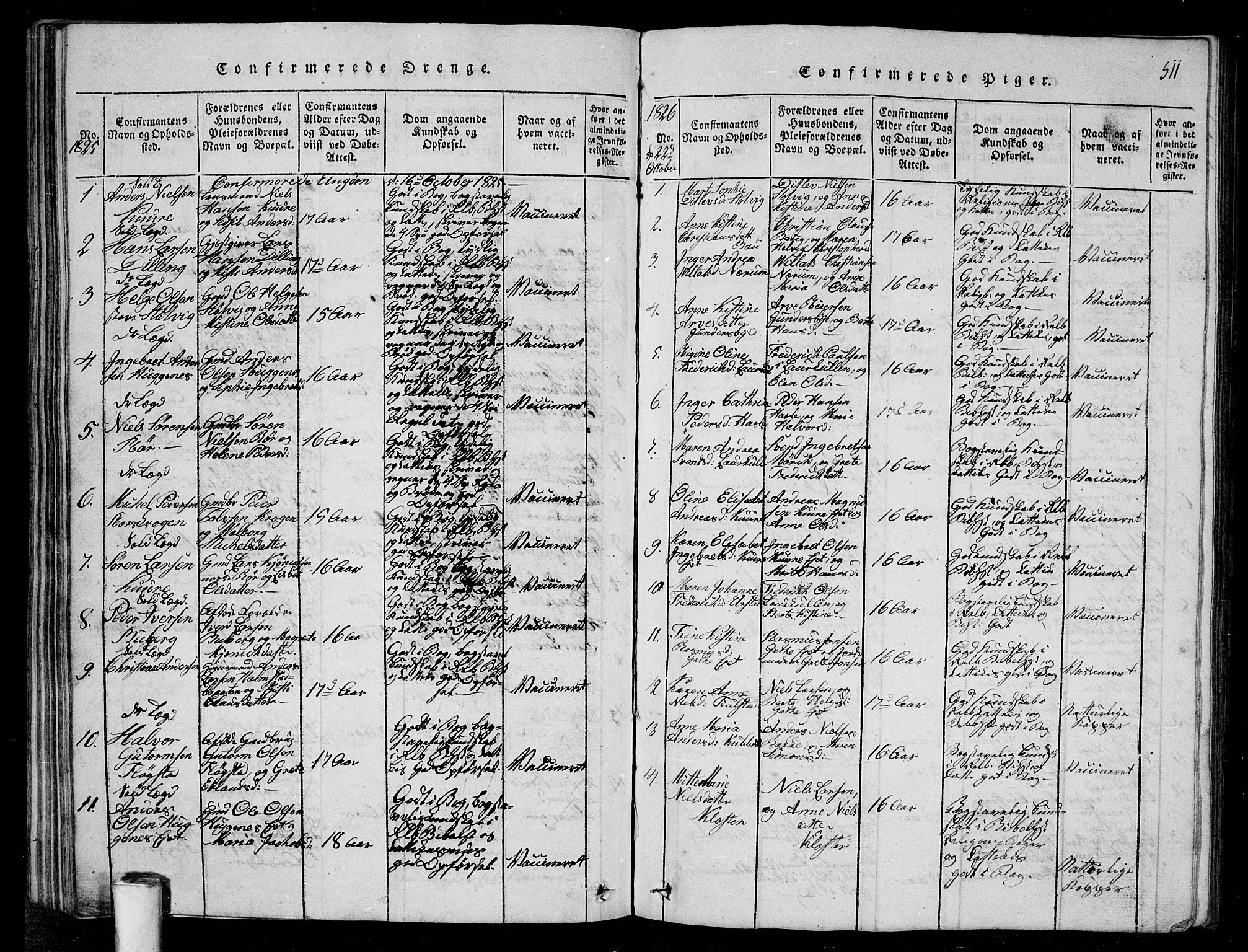 Rygge prestekontor Kirkebøker, SAO/A-10084b/G/Ga/L0001: Parish register (copy) no. 1, 1814-1871, p. 510-511