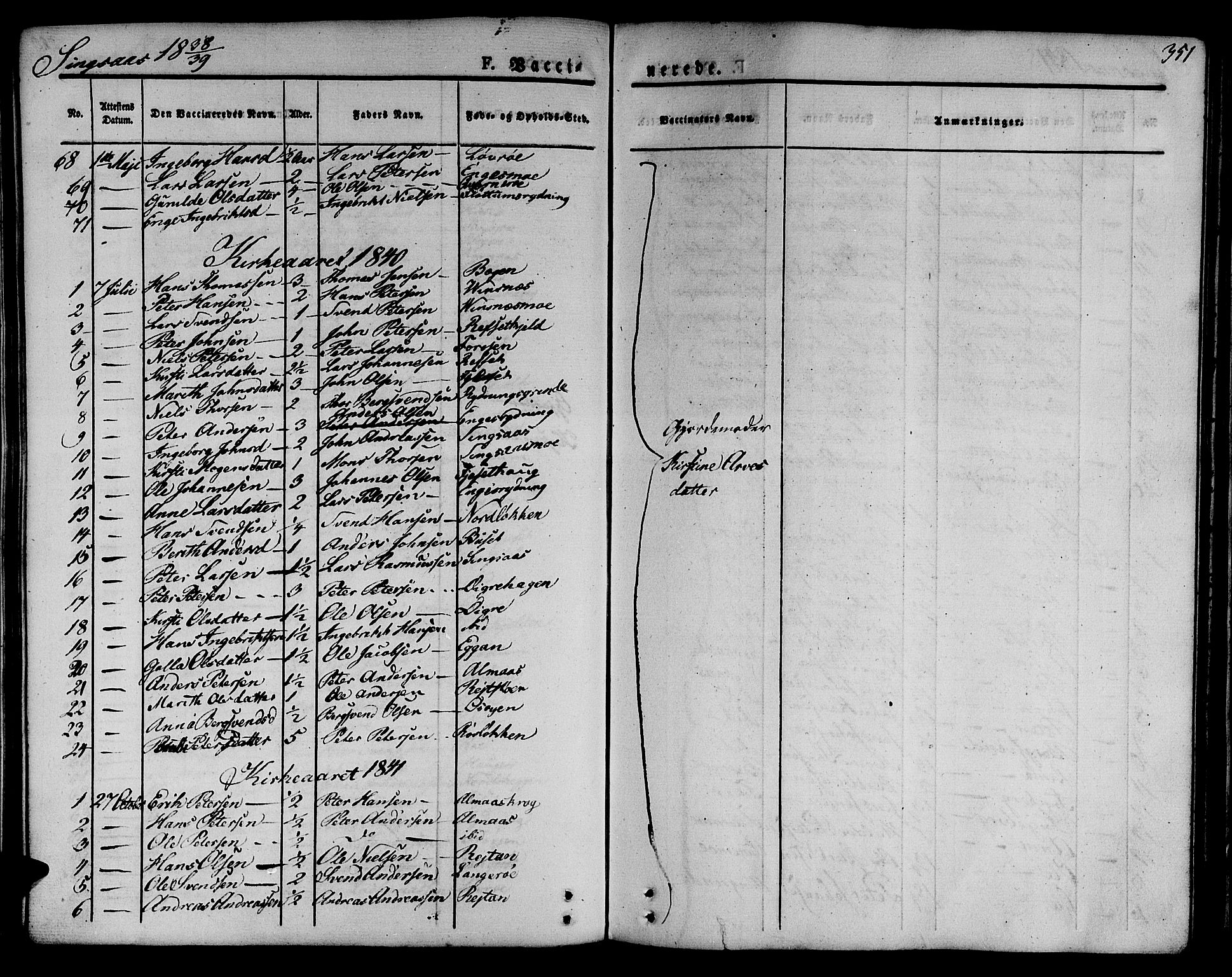 Ministerialprotokoller, klokkerbøker og fødselsregistre - Sør-Trøndelag, SAT/A-1456/685/L0961: Parish register (official) no. 685A05 /2, 1829-1845, p. 351