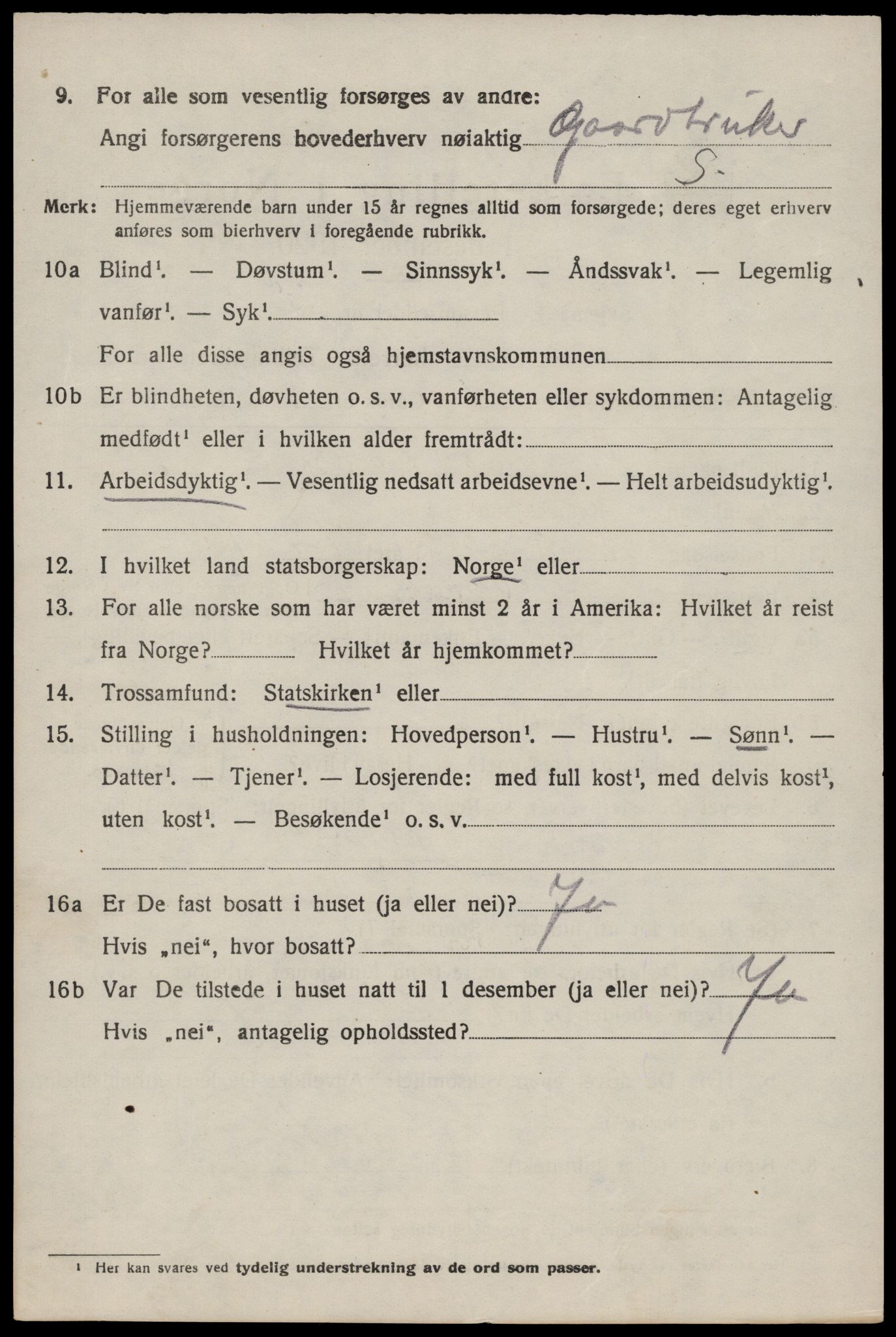 SAST, 1920 census for Vikedal, 1920, p. 5166