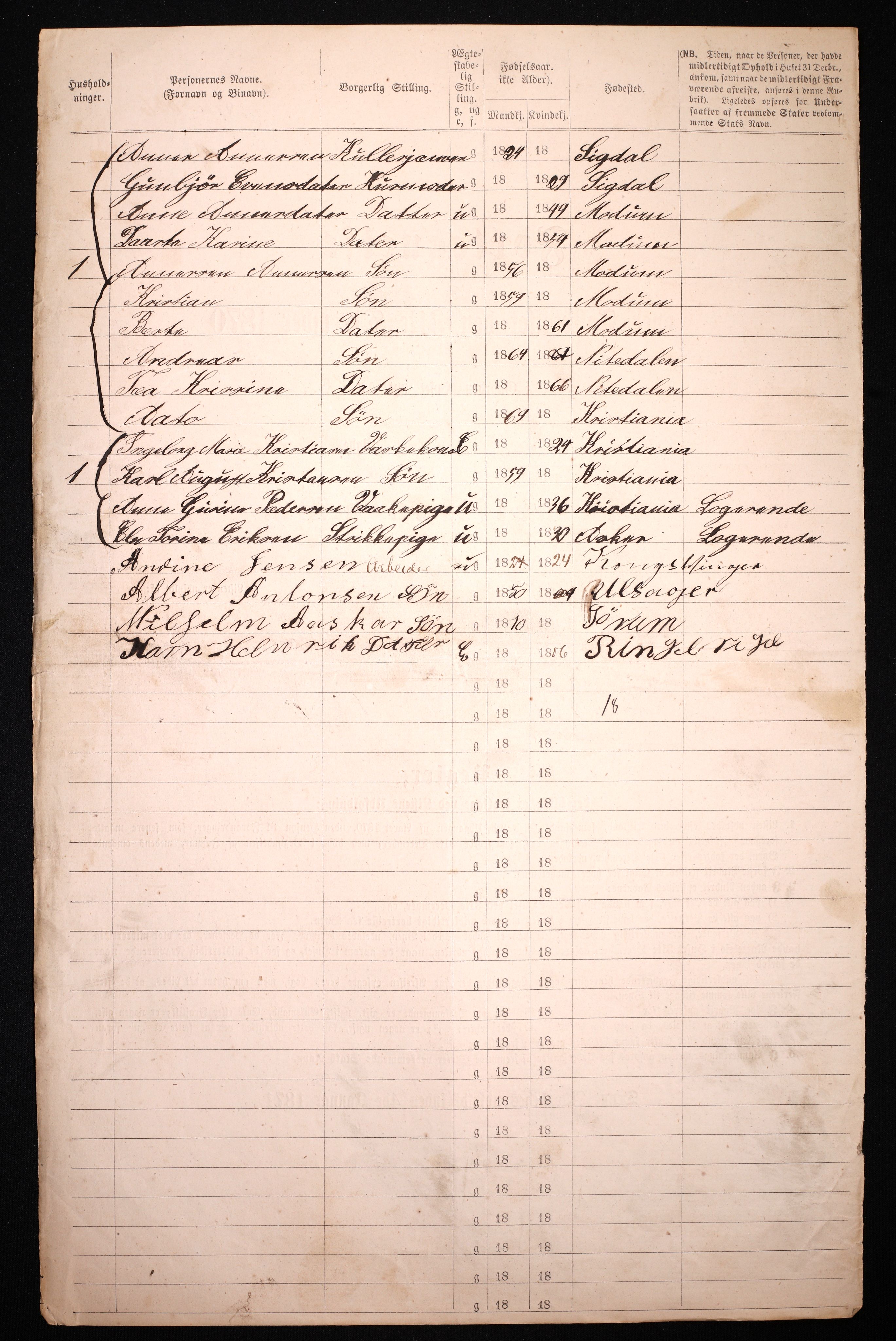 RA, 1870 census for 0301 Kristiania, 1870, p. 2935