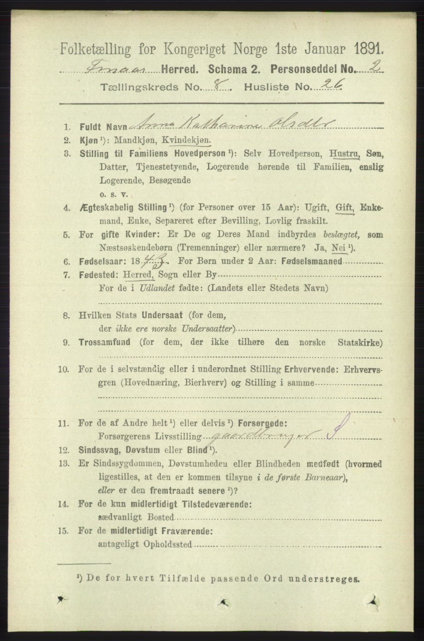 RA, 1891 census for 1218 Finnås, 1891, p. 3547