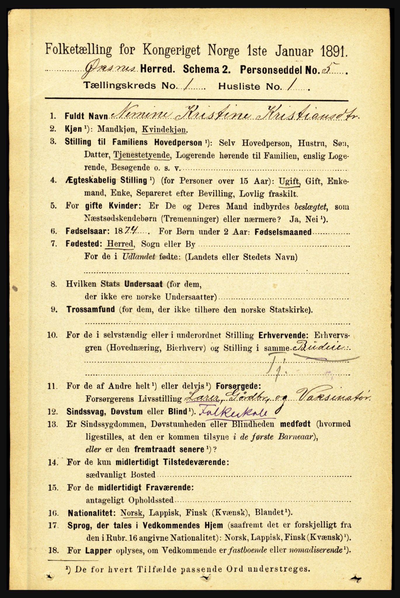 RA, 1891 census for 1868 Øksnes, 1891, p. 89