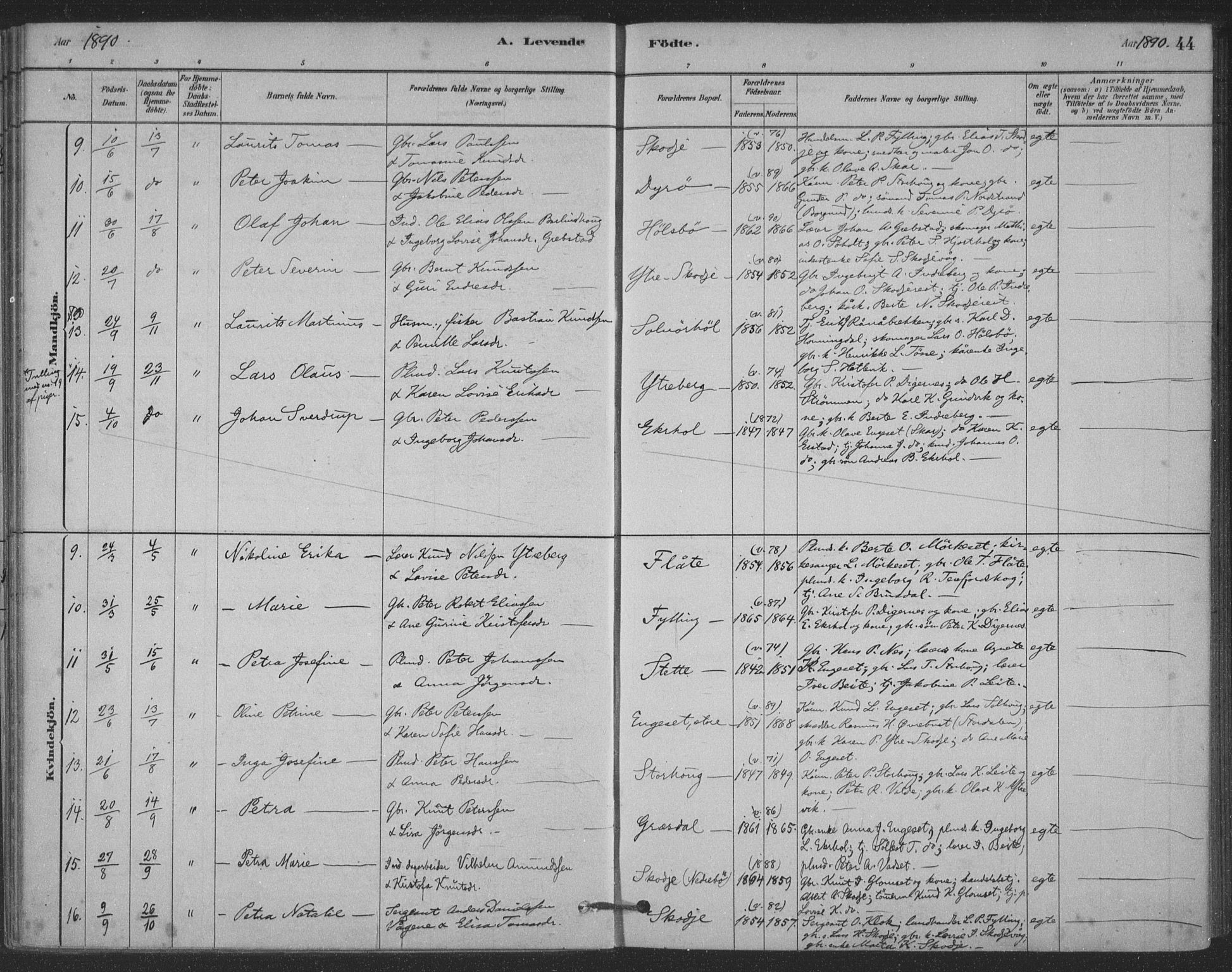 Ministerialprotokoller, klokkerbøker og fødselsregistre - Møre og Romsdal, AV/SAT-A-1454/524/L0356: Parish register (official) no. 524A08, 1880-1899, p. 44