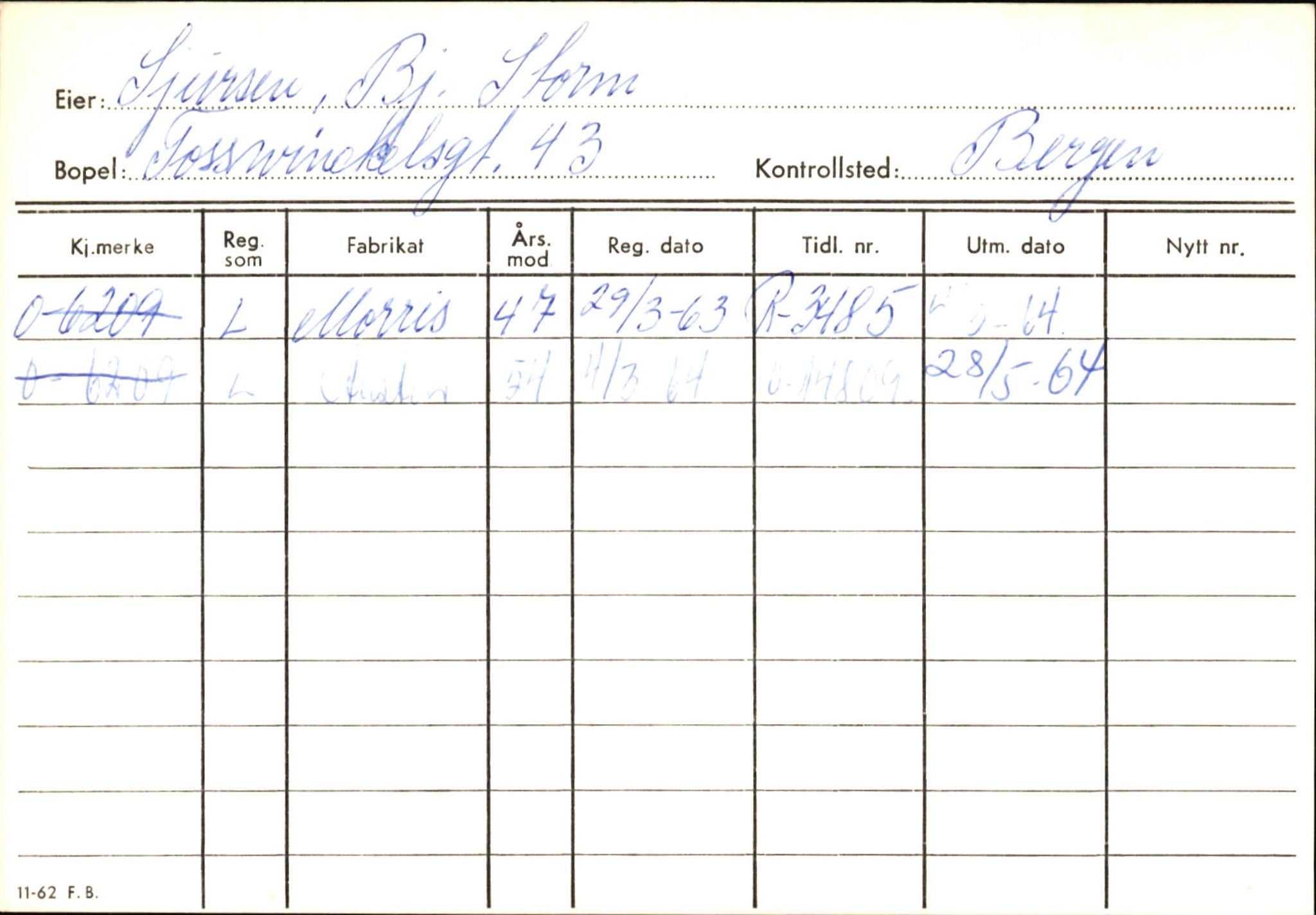 Statens vegvesen, Hordaland vegkontor, AV/SAB-A-5201/2/Hb/L0031: O-eierkort S, 1920-1971, p. 28