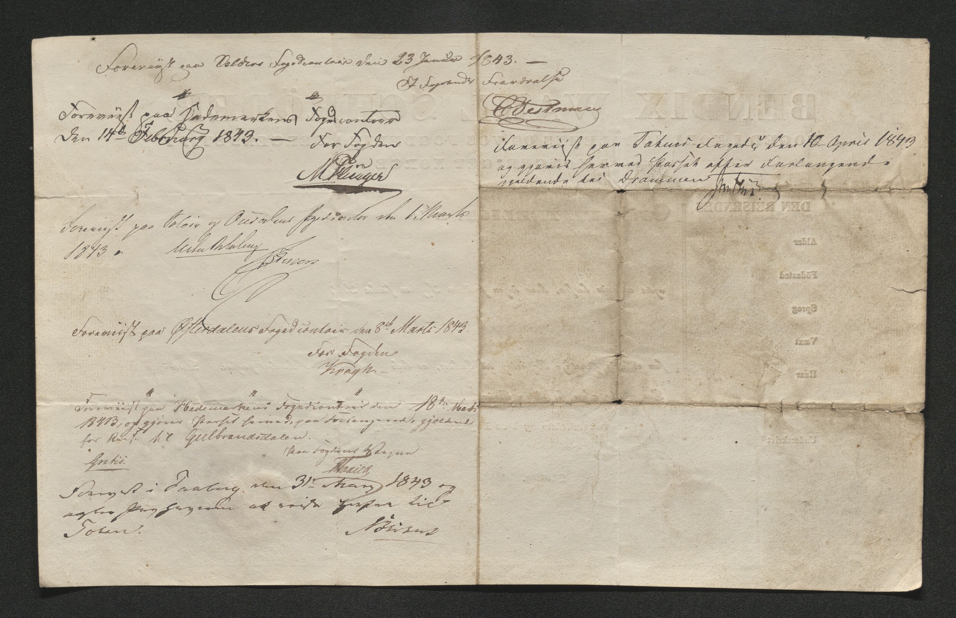 Drammen politikammer, AV/SAKO-A-623/I/Ia/Iab/L0007: Innleverte pass, 1843-1844, p. 95
