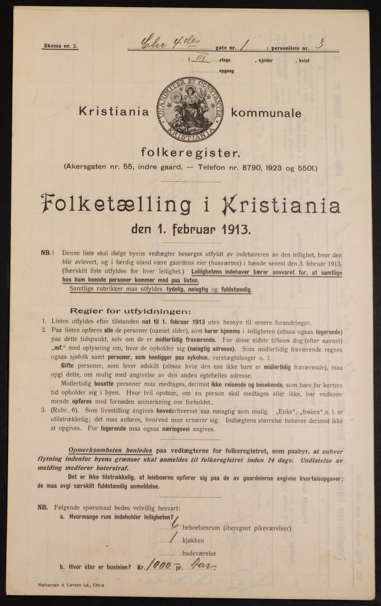 OBA, Municipal Census 1913 for Kristiania, 1913, p. 53838