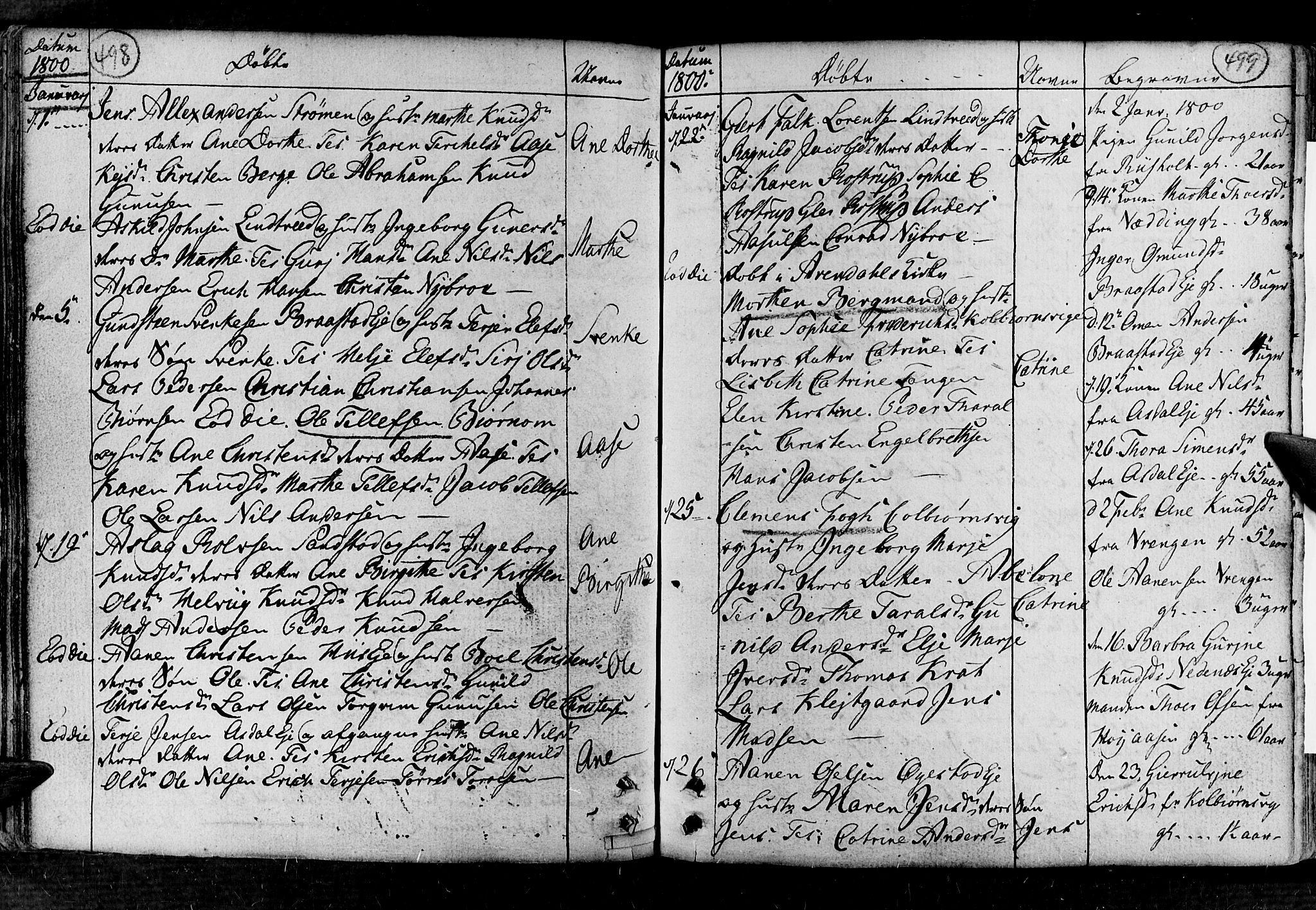 Øyestad sokneprestkontor, AV/SAK-1111-0049/F/Fa/L0008: Parish register (official) no. A 8, 1777-1804, p. 498-499