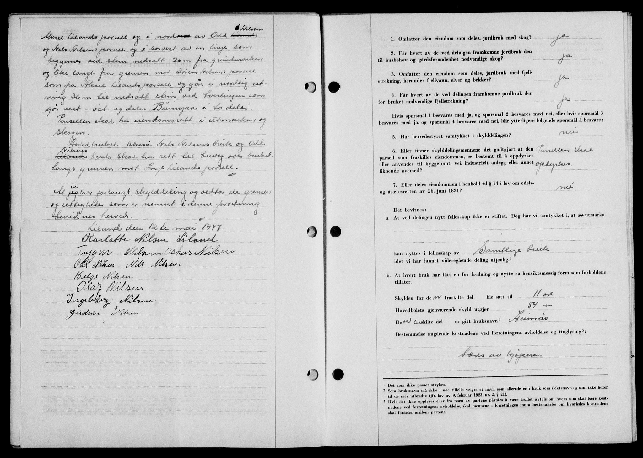 Lofoten sorenskriveri, SAT/A-0017/1/2/2C/L0017a: Mortgage book no. 17a, 1947-1948, Diary no: : 1689/1947