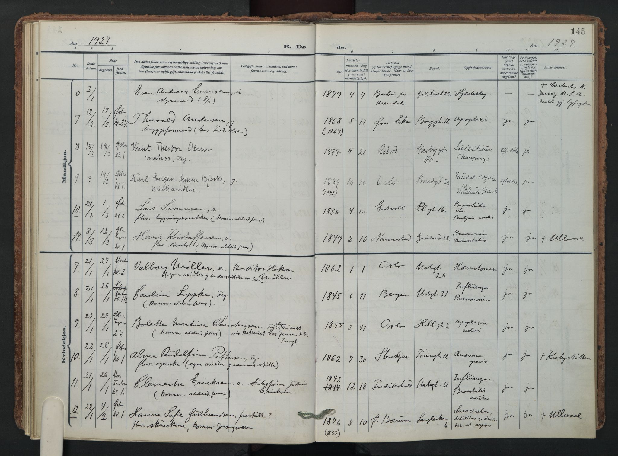 Grønland prestekontor Kirkebøker, AV/SAO-A-10848/F/Fa/L0019: Parish register (official) no. 19, 1918-1938, p. 145