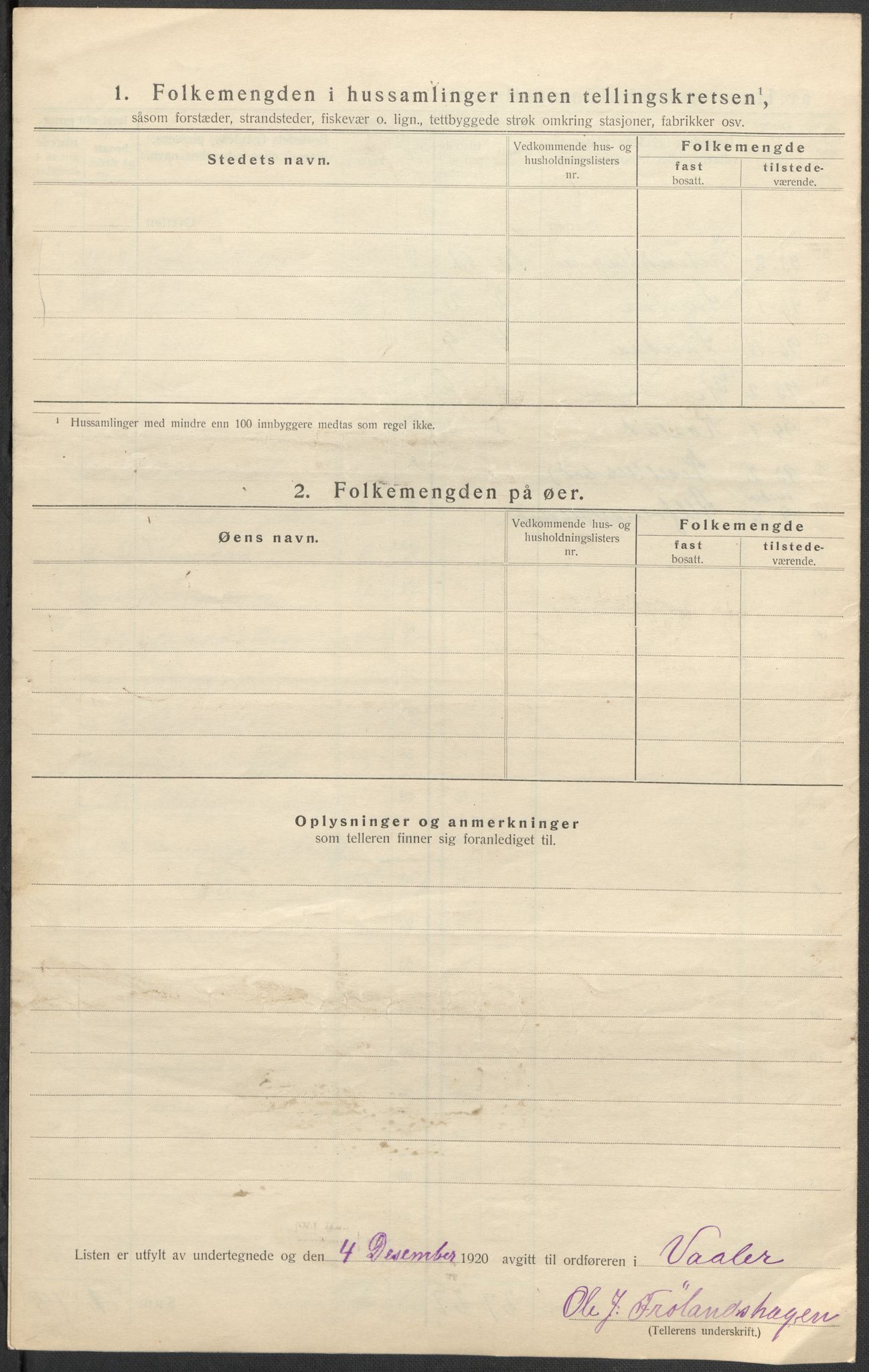 SAO, 1920 census for Våler, 1920, p. 22