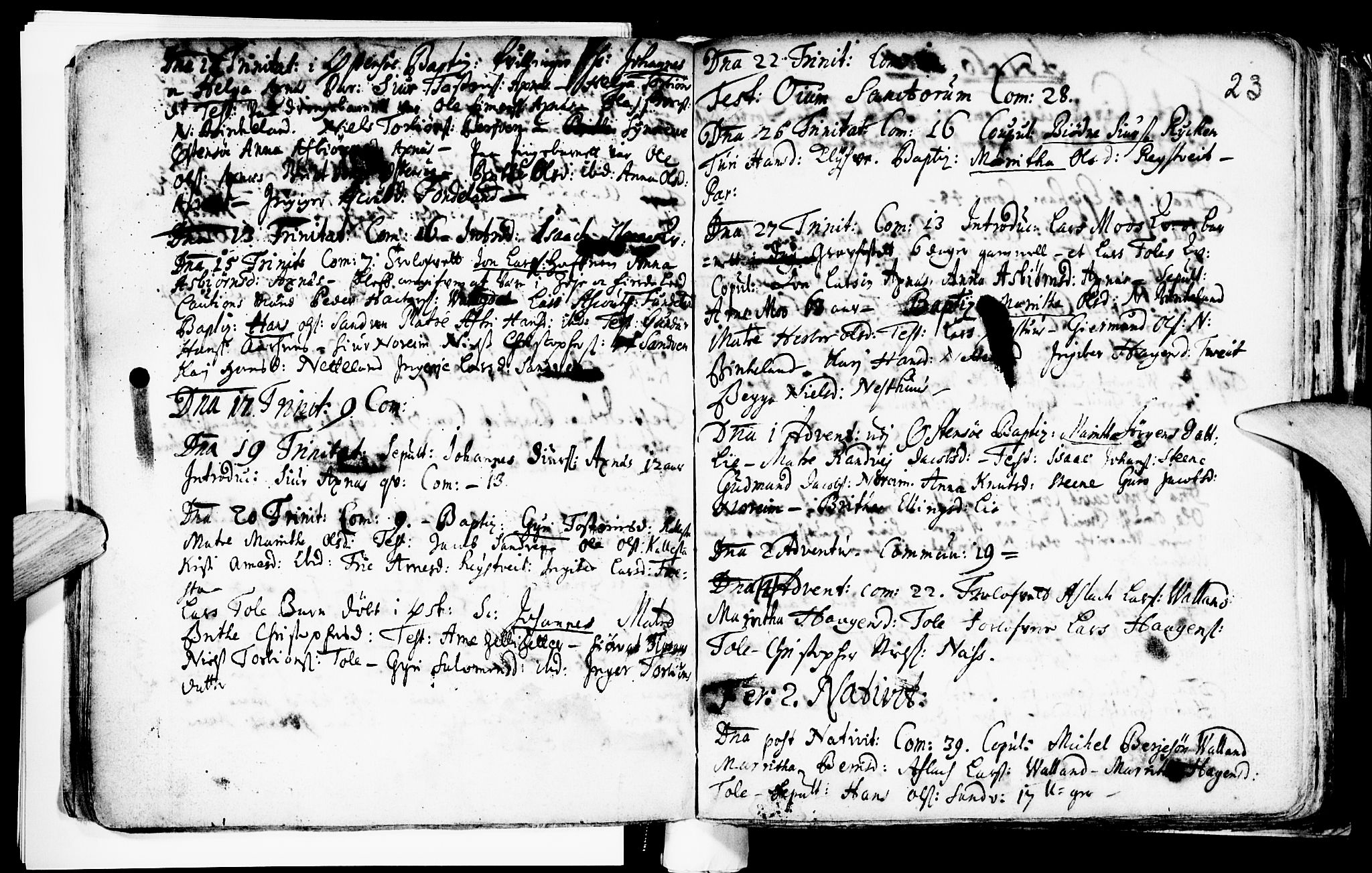 Kvam sokneprestembete, AV/SAB-A-76201/H/Haa: Parish register (official) no. A 2, 1696-1741, p. 23