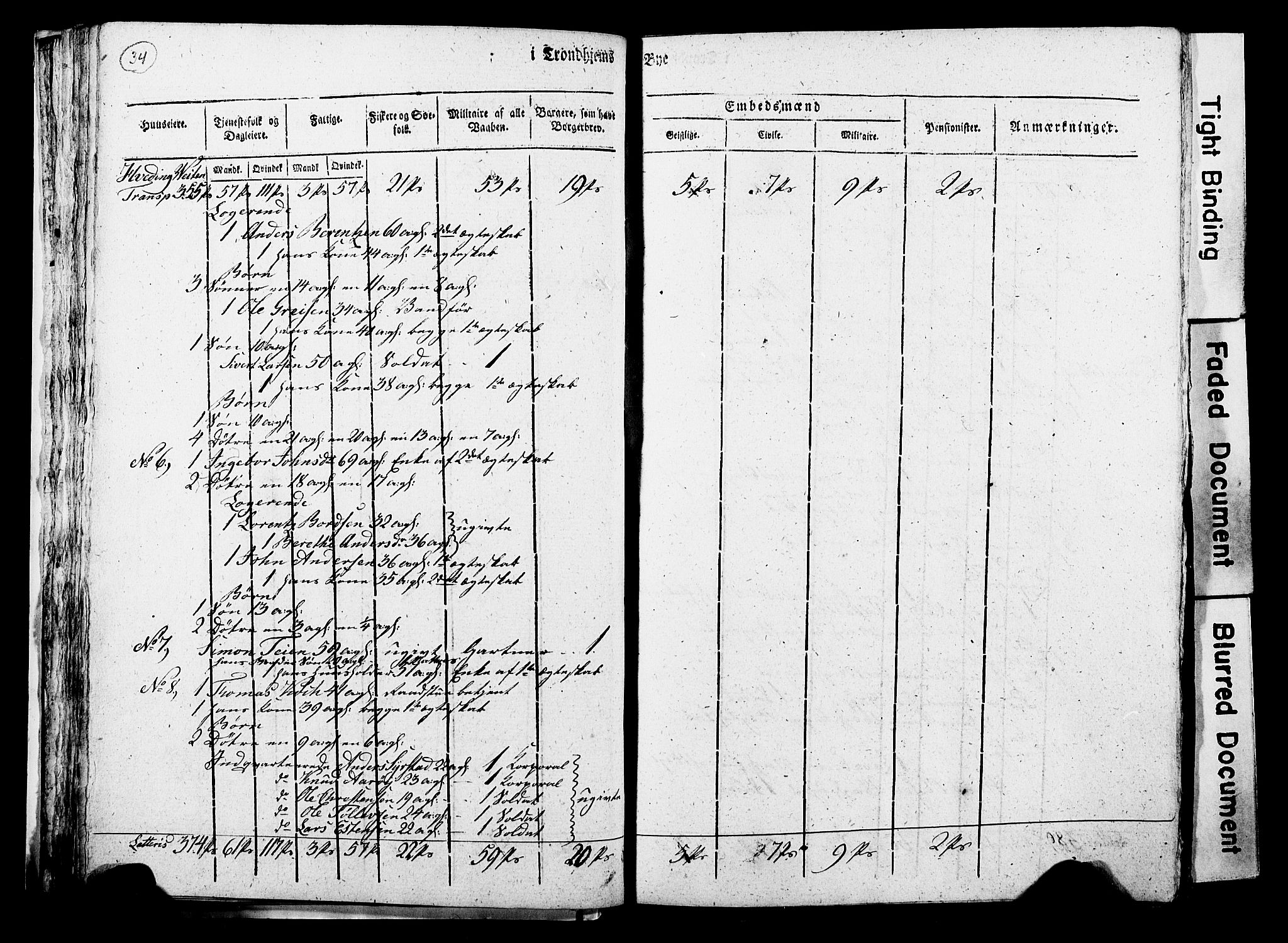 RA, Census 1815 for Trondheim, 1815, p. 33