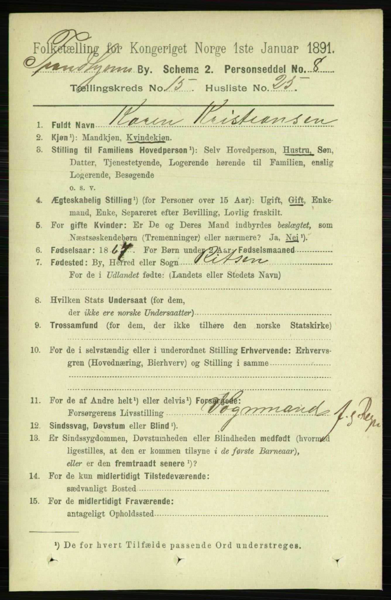 RA, 1891 census for 1601 Trondheim, 1891, p. 11875