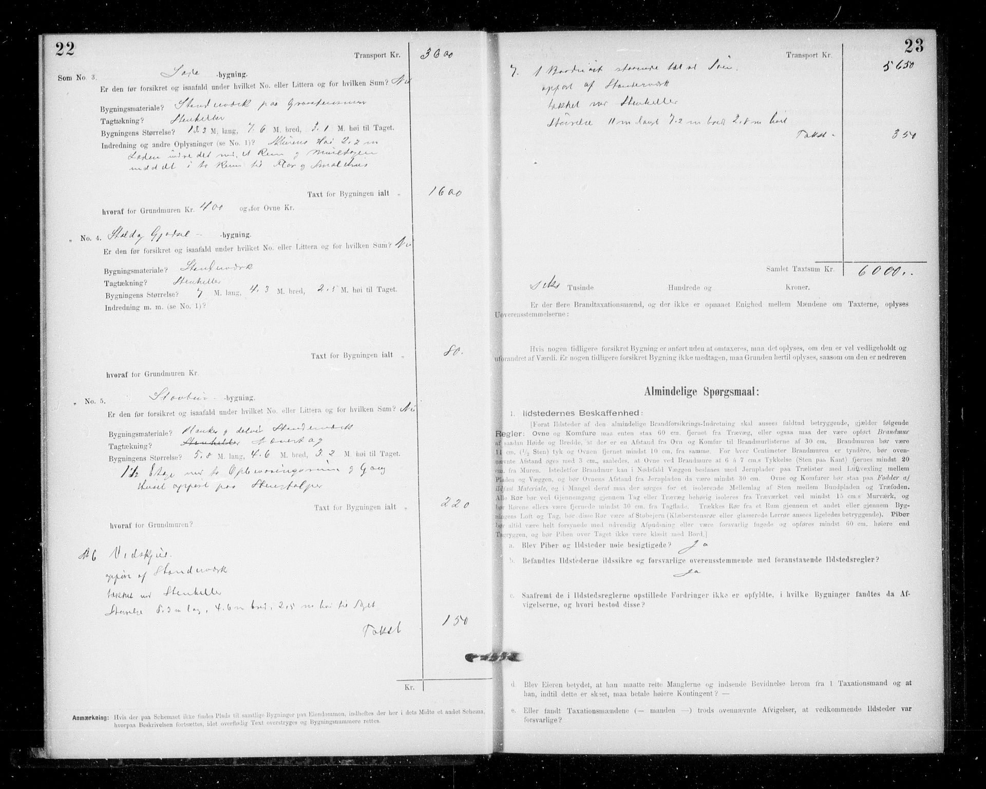 Lensmannen i Jondal, AV/SAB-A-33101/0012/L0005: Branntakstprotokoll, skjematakst, 1894-1951, p. 22-23