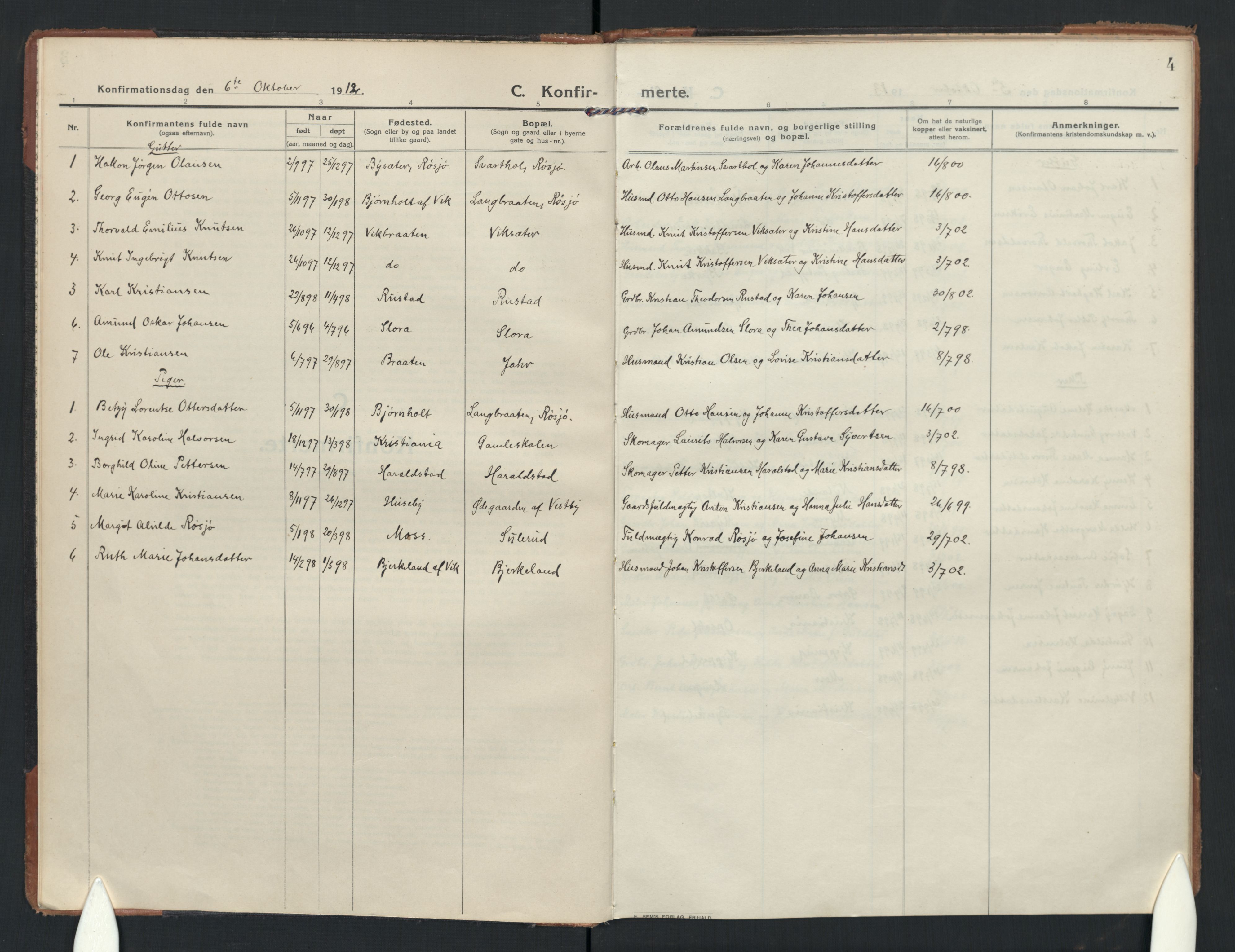 Enebakk prestekontor Kirkebøker, AV/SAO-A-10171c/F/Fb/L0004: Parish register (official) no. II 4, 1912-1958, p. 4