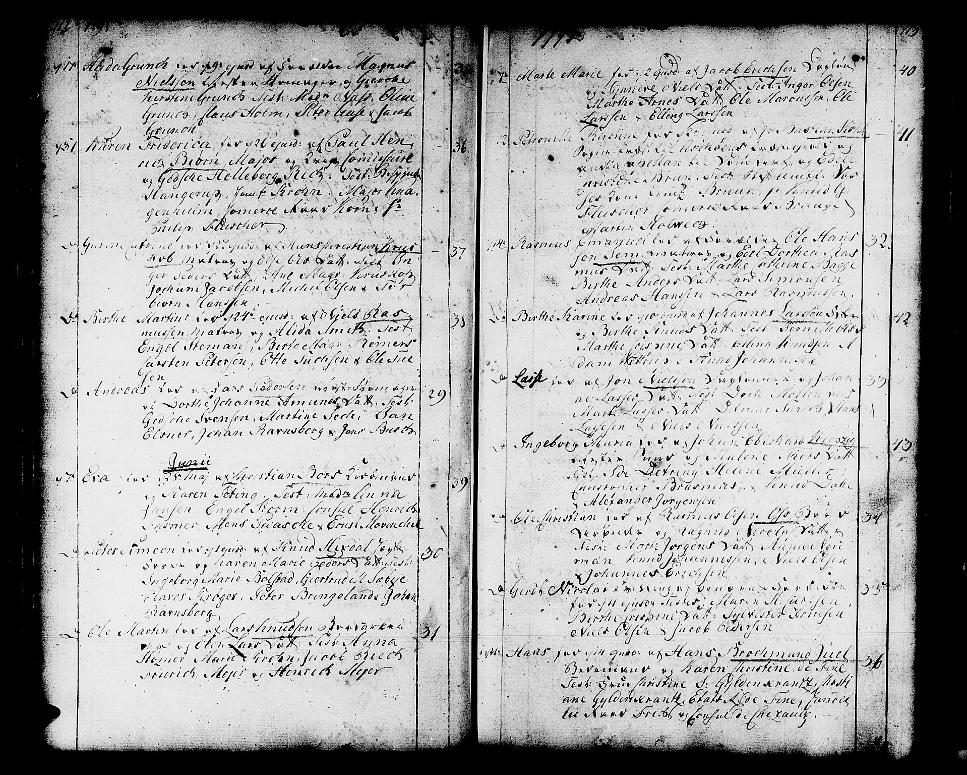 Domkirken sokneprestembete, AV/SAB-A-74801/H/Haa/L0004: Parish register (official) no. A 4, 1763-1820, p. 112-113