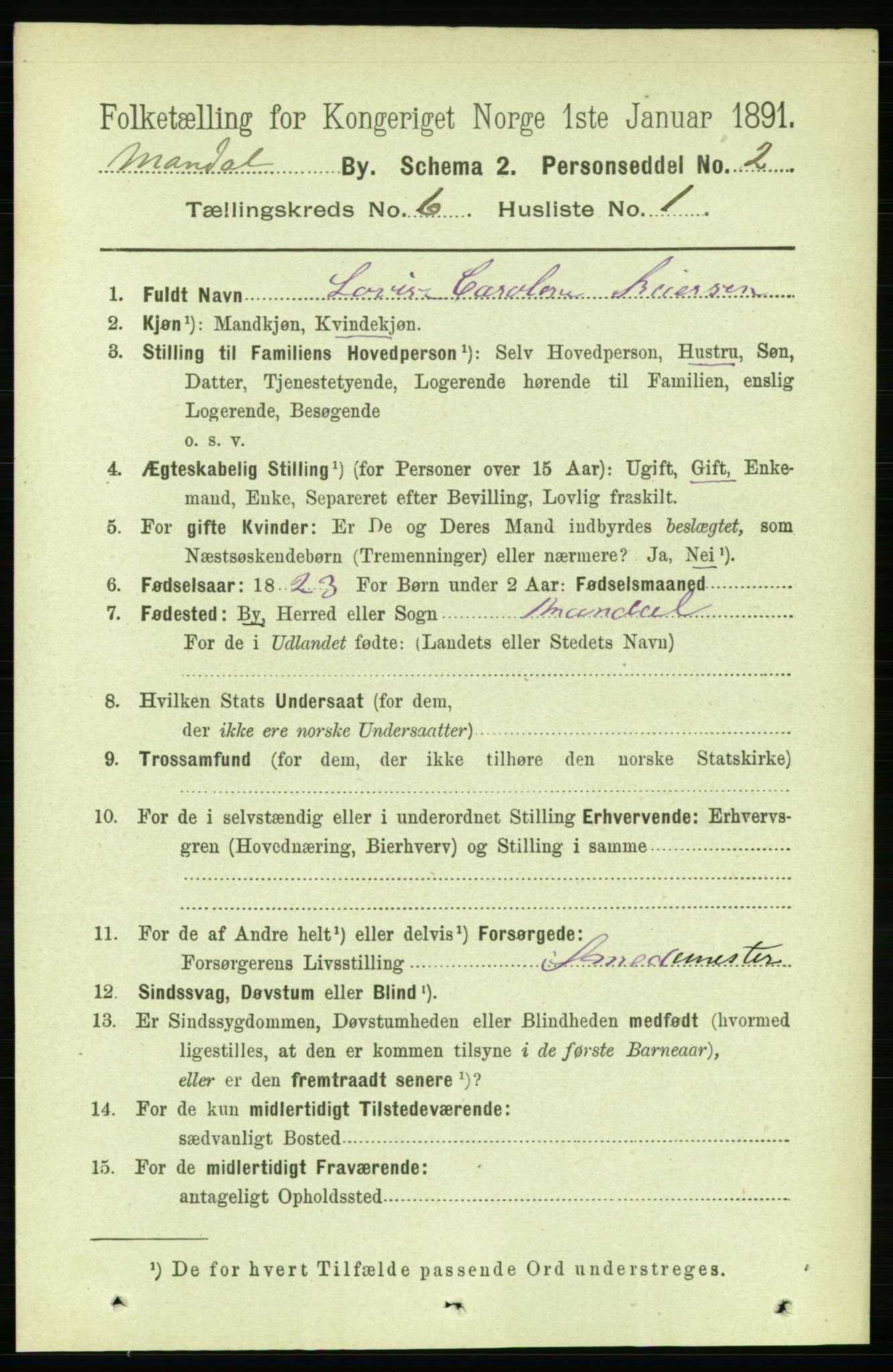 RA, 1891 census for 1002 Mandal, 1891, p. 2052