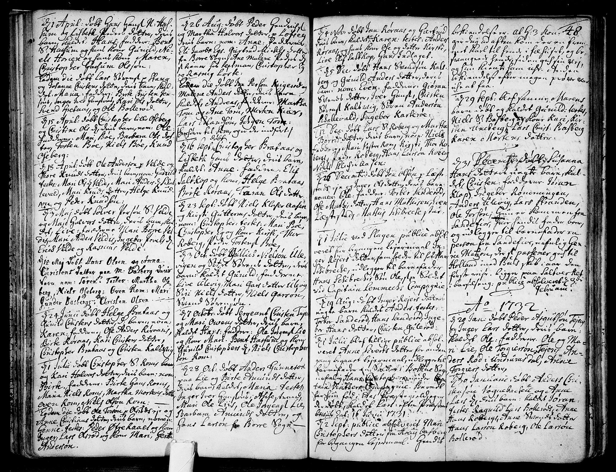 Sem kirkebøker, AV/SAKO-A-5/F/Fb/L0001: Parish register (official) no. II 1, 1702-1764, p. 48