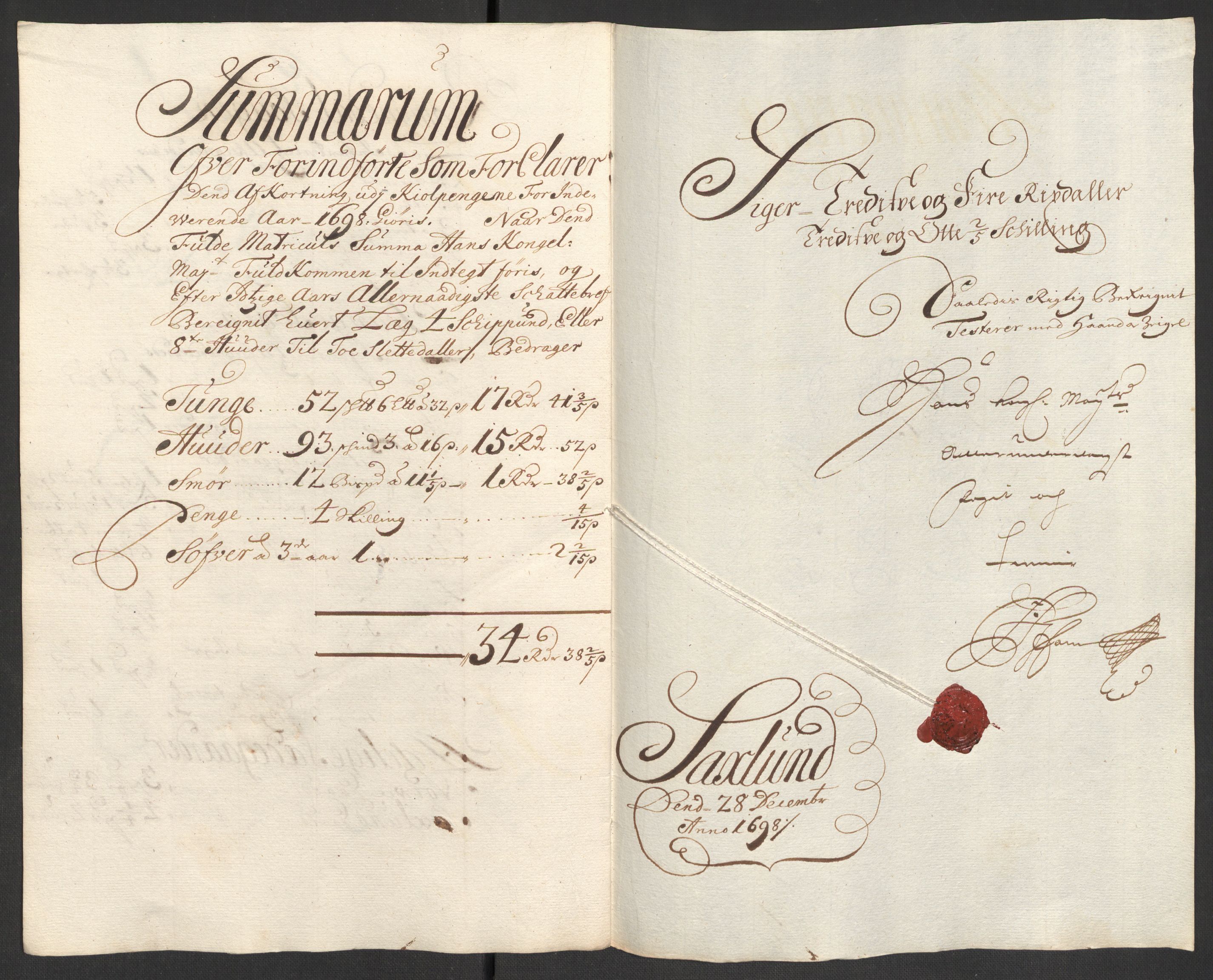 Rentekammeret inntil 1814, Reviderte regnskaper, Fogderegnskap, AV/RA-EA-4092/R16/L1037: Fogderegnskap Hedmark, 1697-1698, p. 465