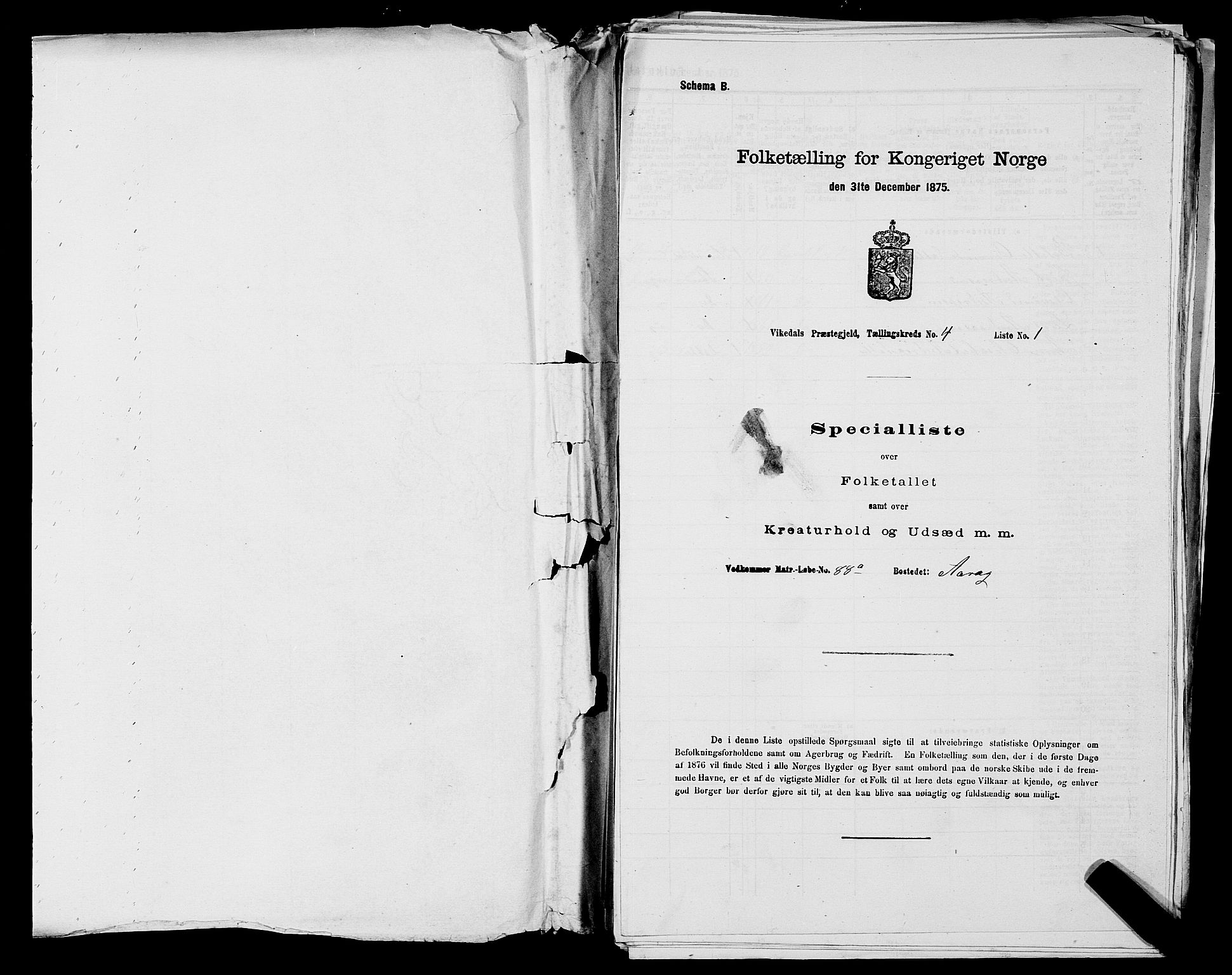 SAST, 1875 census for 1157P Vikedal, 1875, p. 403