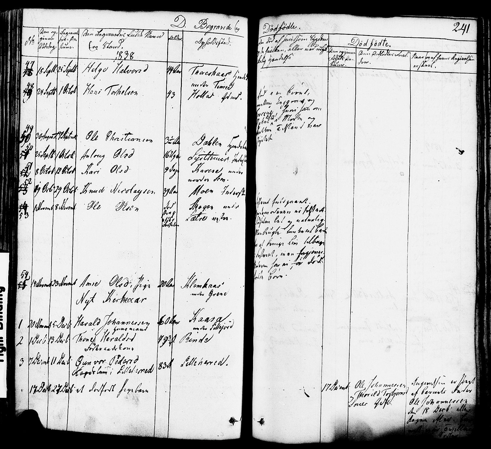 Heddal kirkebøker, SAKO/A-268/F/Fa/L0006: Parish register (official) no. I 6, 1837-1854, p. 241