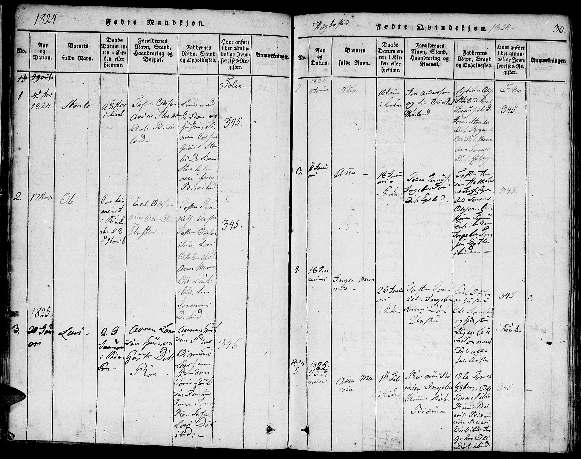 Hægebostad sokneprestkontor, AV/SAK-1111-0024/F/Fa/Faa/L0002: Parish register (official) no. A 2 /1, 1816-1825, p. 30