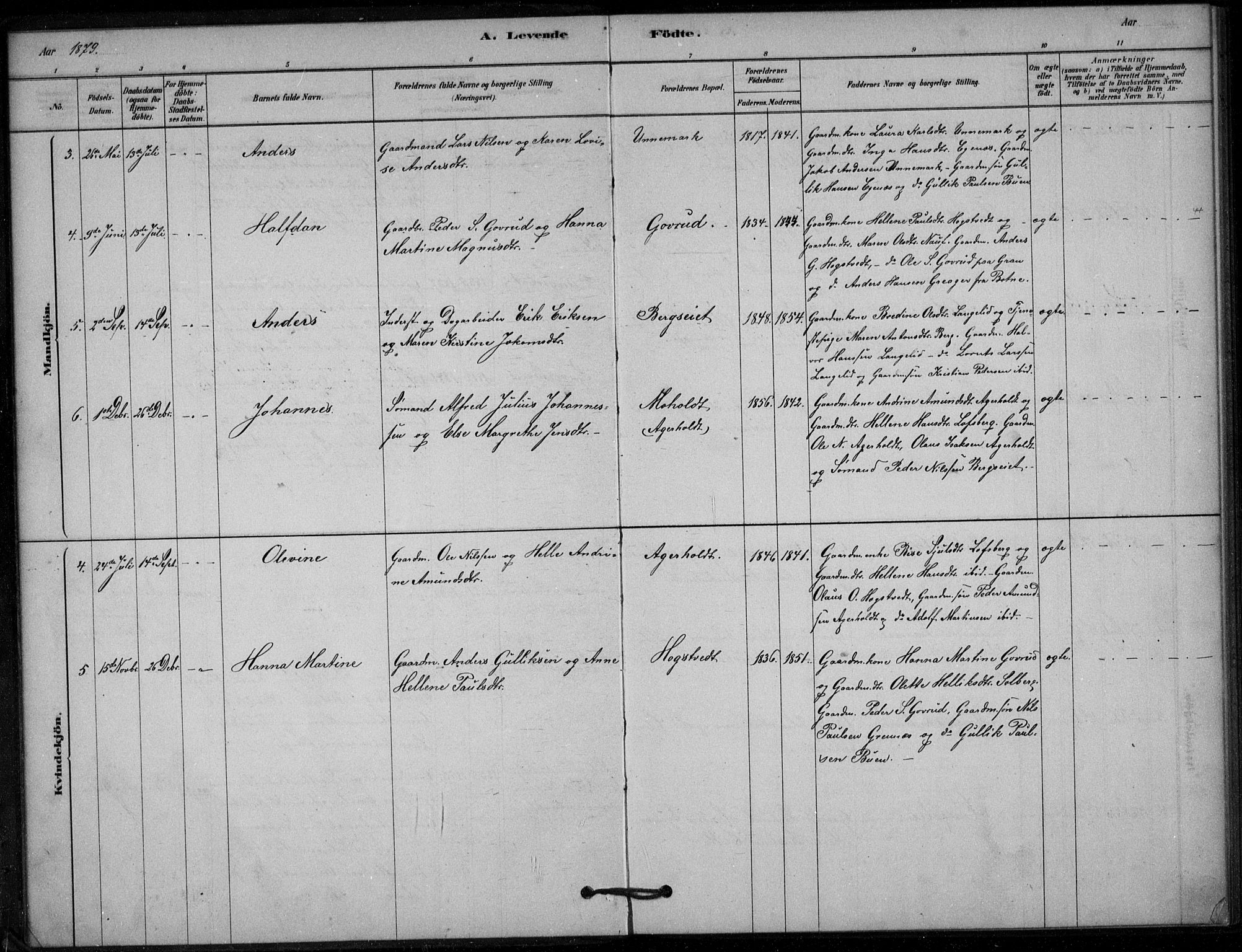 Hof kirkebøker, AV/SAKO-A-64/G/Gb/L0002: Parish register (copy) no. II 2, 1878-1902