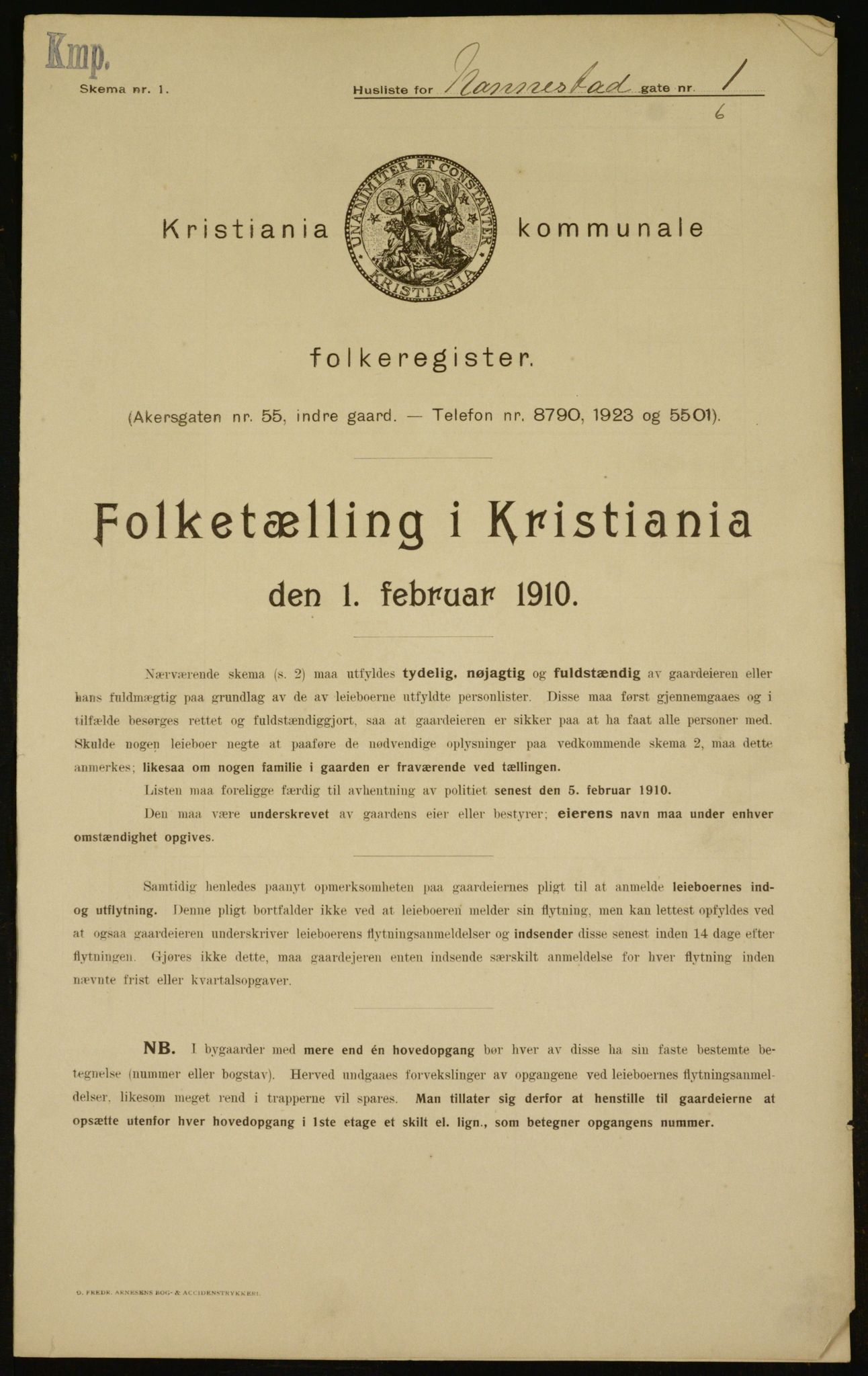 OBA, Municipal Census 1910 for Kristiania, 1910, p. 66699