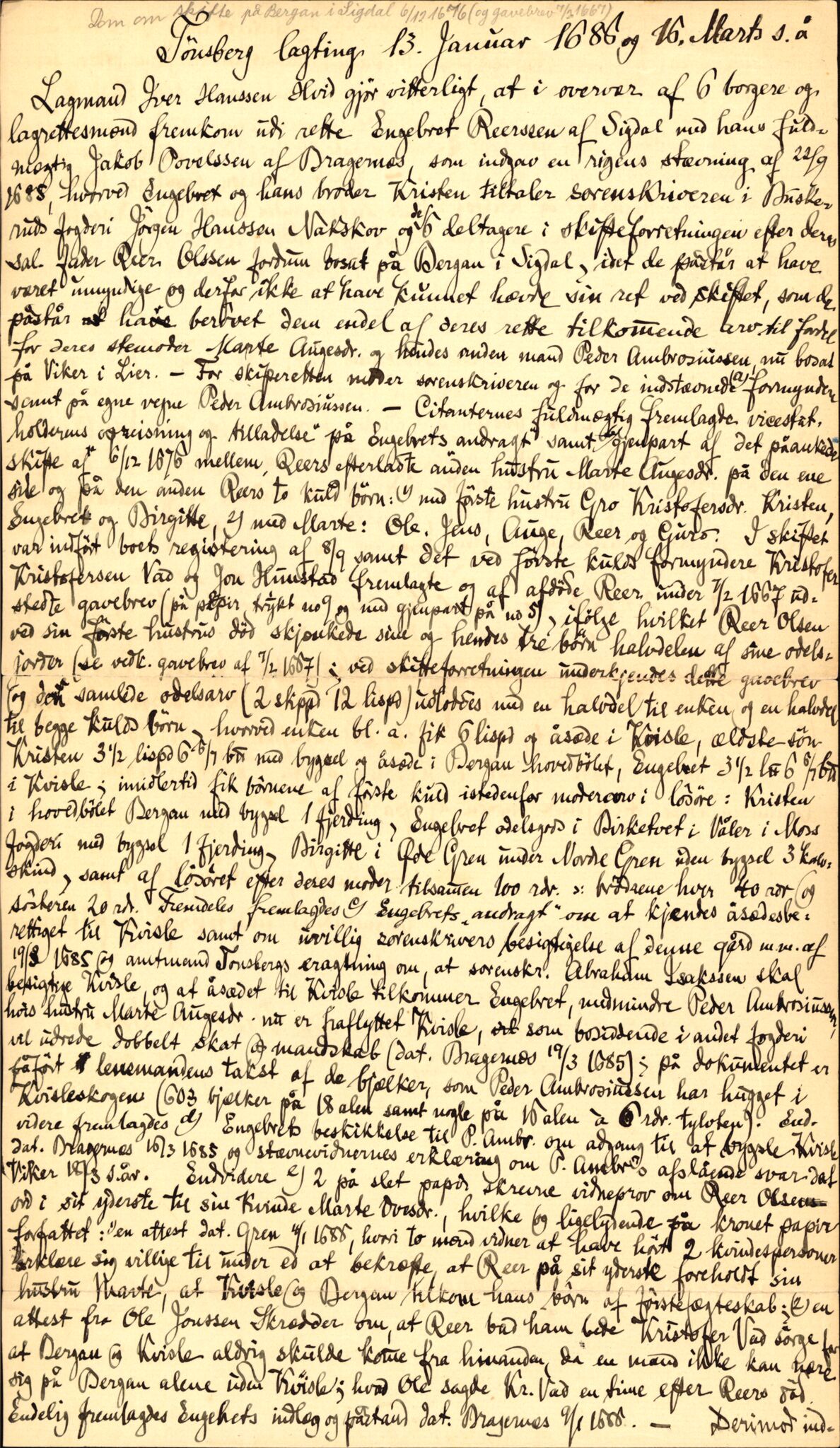 Riksarkivets diplomsamling, AV/RA-EA-5965/F35/F35d/L0005: Innlånte diplomer, seddelregister, 1661-1690, p. 509