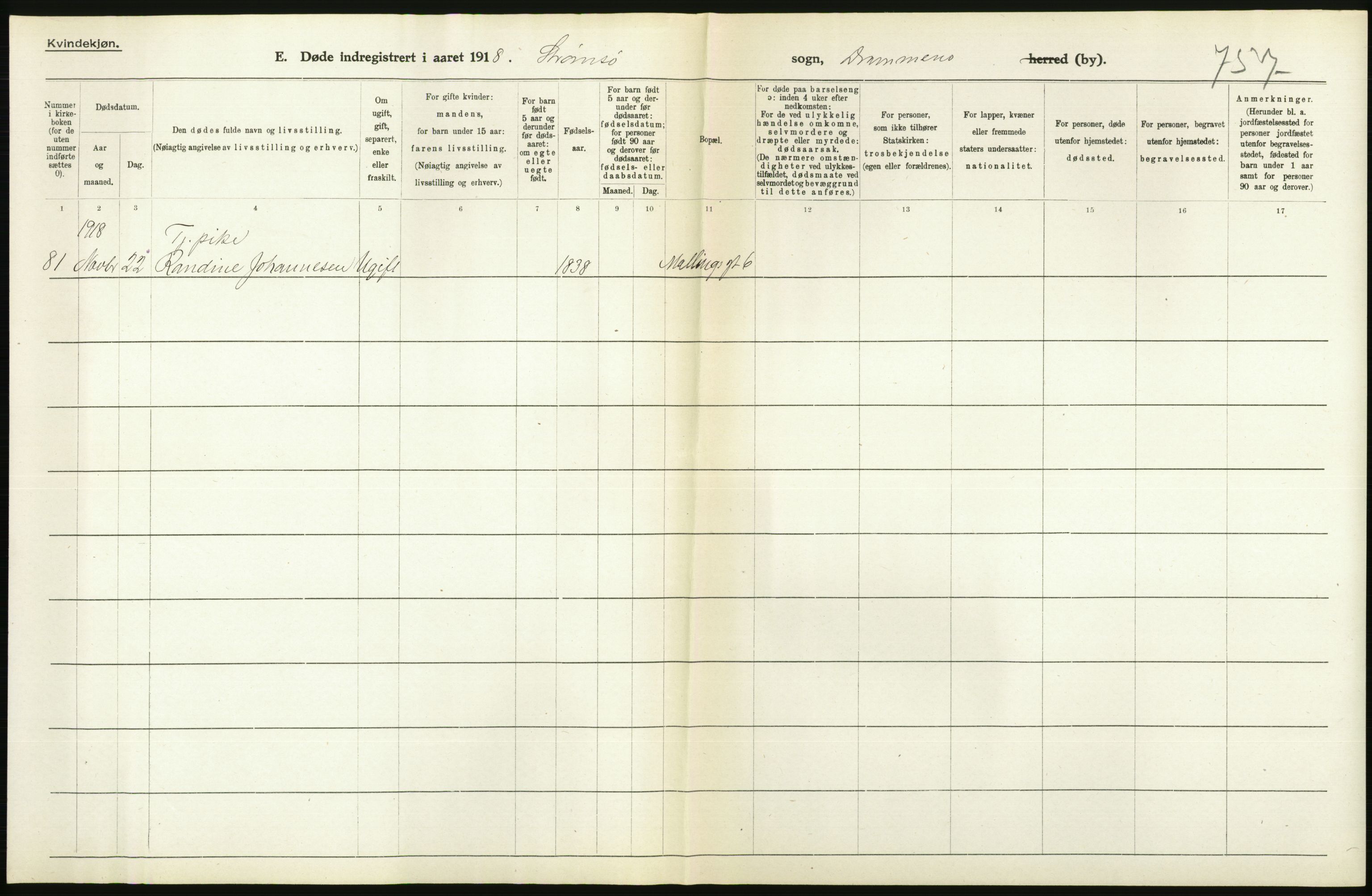 Statistisk sentralbyrå, Sosiodemografiske emner, Befolkning, AV/RA-S-2228/D/Df/Dfb/Dfbh/L0020: Buskerud fylke: Døde. Bygder og byer., 1918, p. 530