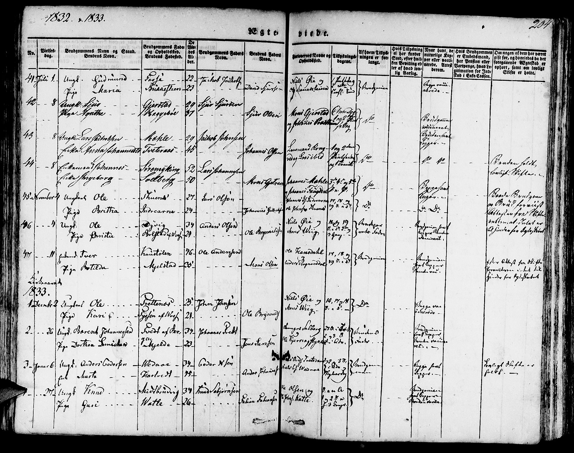 Haus sokneprestembete, SAB/A-75601/H/Haa: Parish register (official) no. A 14, 1827-1838, p. 204