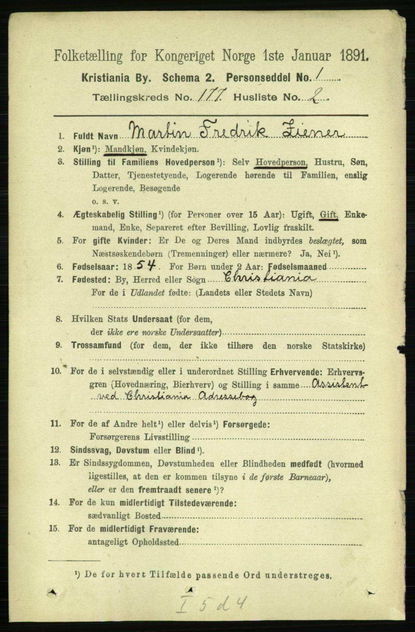 RA, 1891 census for 0301 Kristiania, 1891, p. 106387