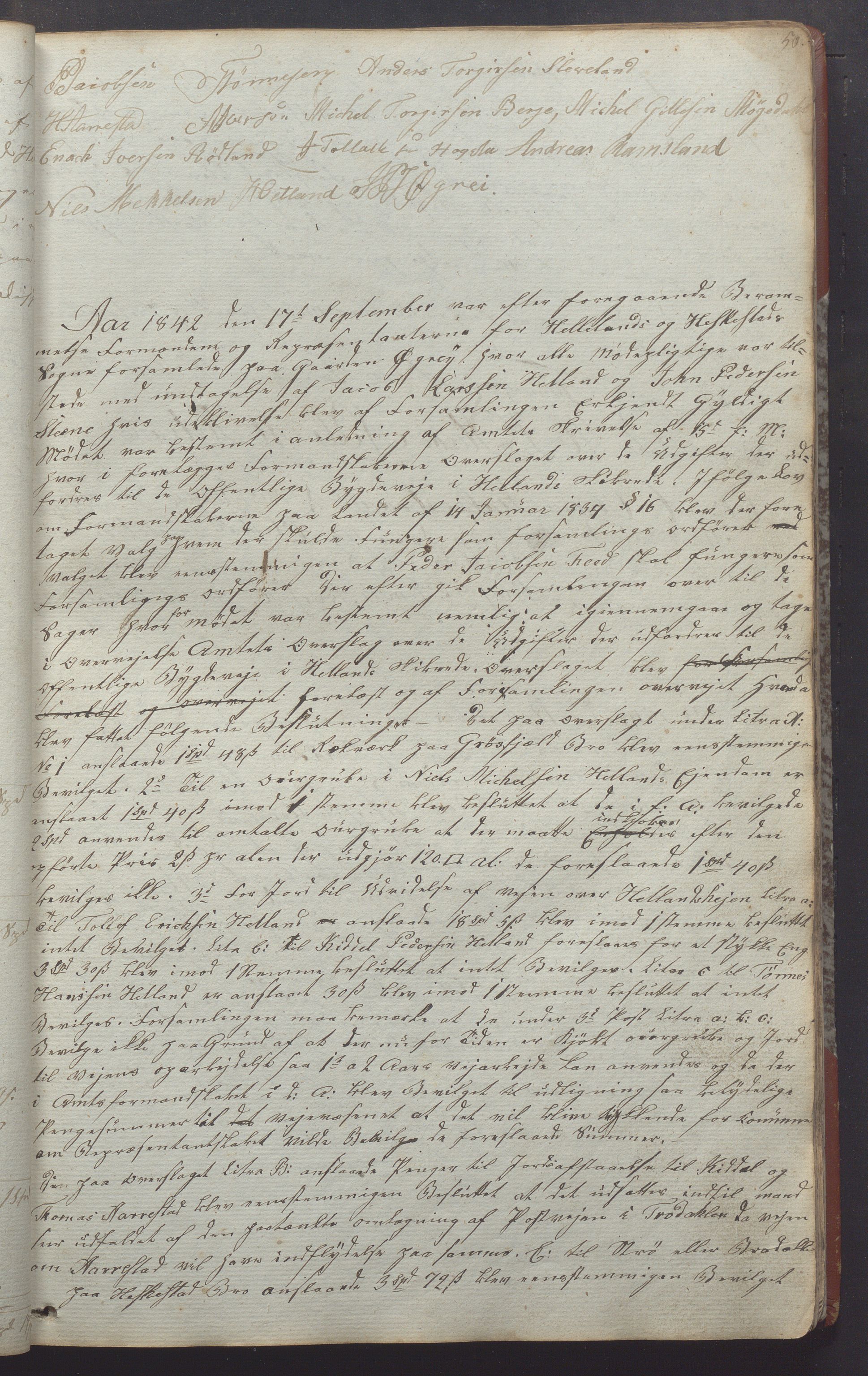 Helleland kommune - Formannskapet, IKAR/K-100479/A/L0001: Møtebok, 1837-1866, p. 50a