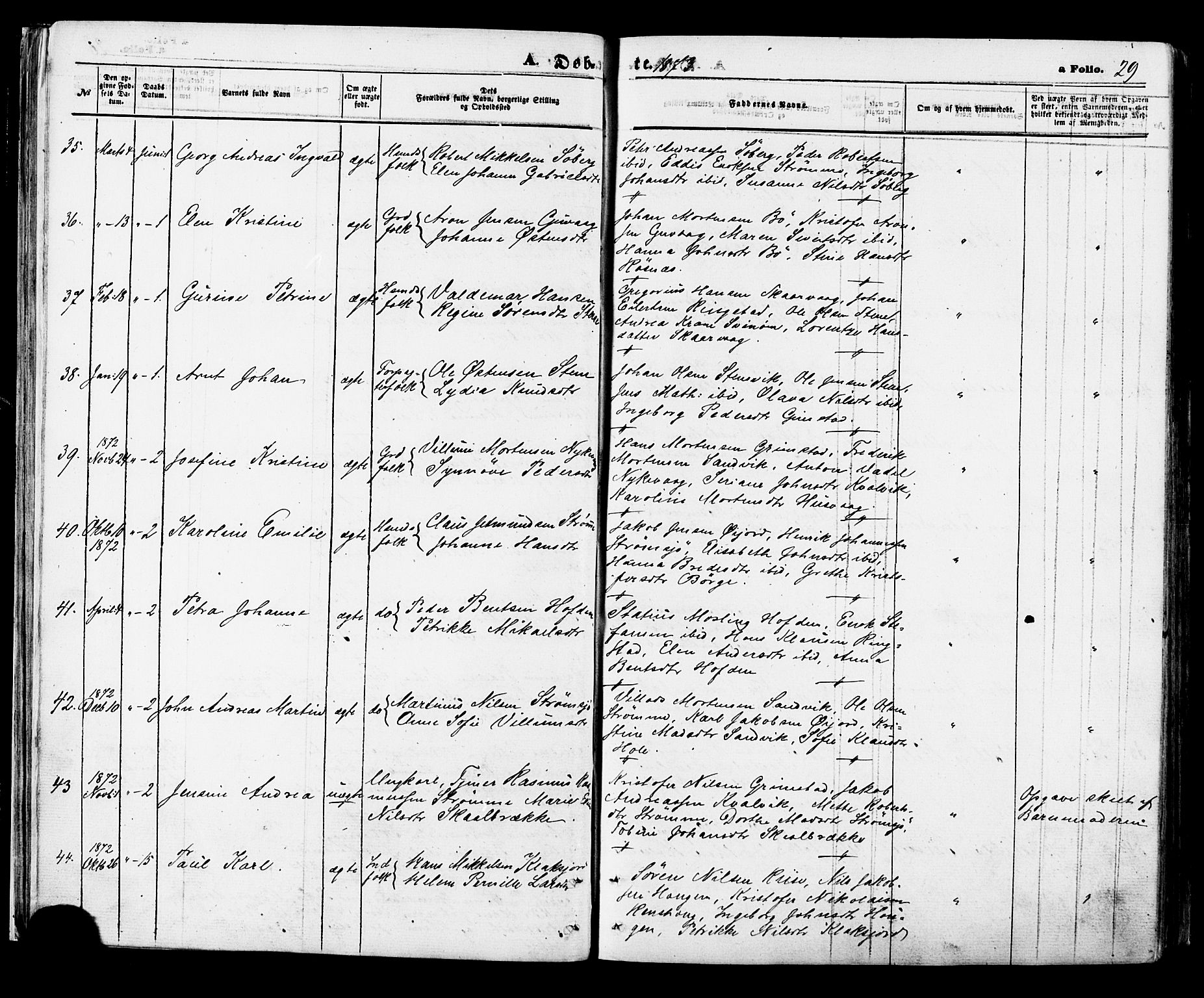 Ministerialprotokoller, klokkerbøker og fødselsregistre - Nordland, AV/SAT-A-1459/891/L1301: Parish register (official) no. 891A06, 1870-1878, p. 29