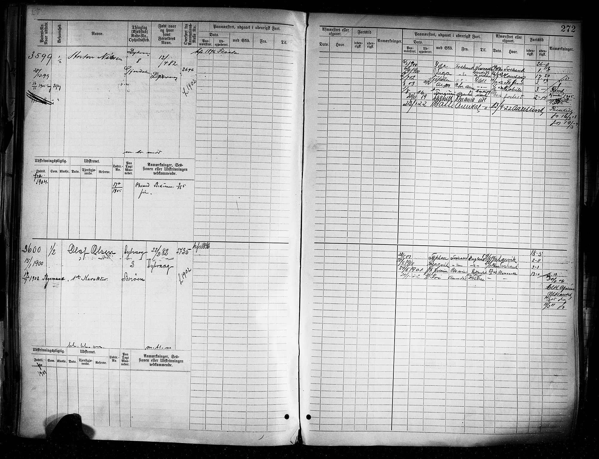 Tvedestrand mønstringskrets, AV/SAK-2031-0011/F/Fb/L0005: Hovedrulle A nr 3057-3817, R-6, 1890-1920, p. 278