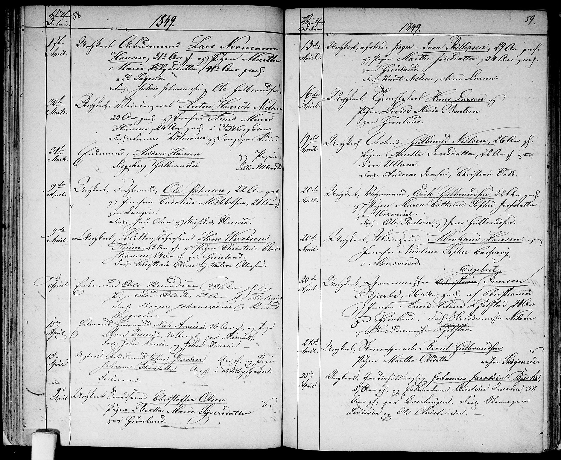 Aker prestekontor kirkebøker, AV/SAO-A-10861/G/L0011: Parish register (copy) no. 11, 1846-1859, p. 58-59