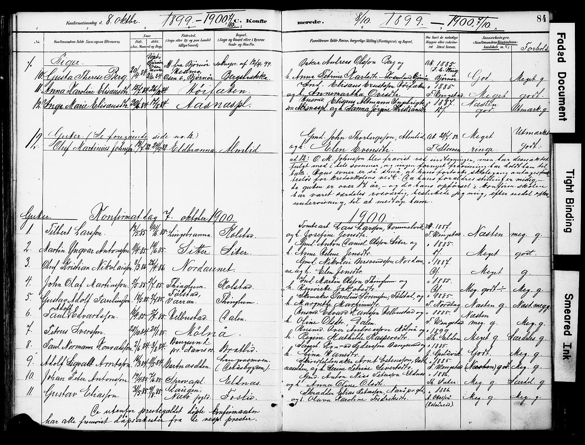 Ministerialprotokoller, klokkerbøker og fødselsregistre - Nord-Trøndelag, SAT/A-1458/742/L0409: Parish register (official) no. 742A02, 1891-1905, p. 84