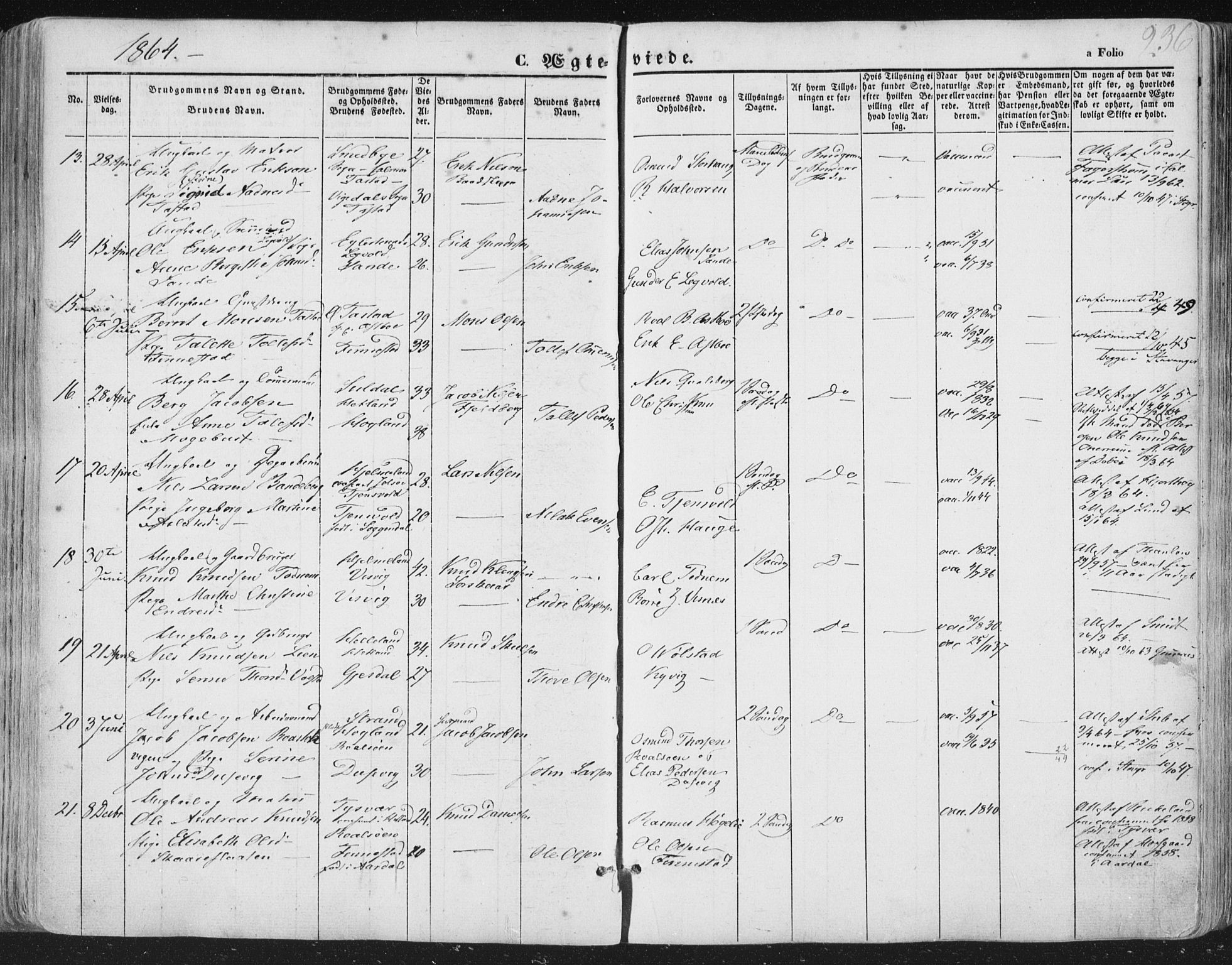 Hetland sokneprestkontor, AV/SAST-A-101826/30/30BA/L0002: Parish register (official) no. A 2, 1849-1869, p. 236