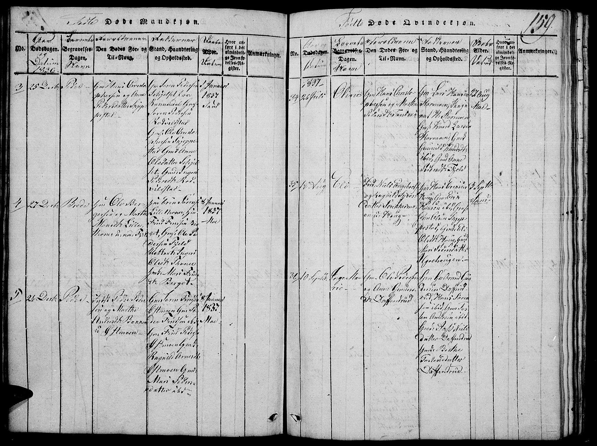 Nord-Odal prestekontor, AV/SAH-PREST-032/H/Ha/Hab/L0001: Parish register (copy) no. 1, 1819-1838, p. 159