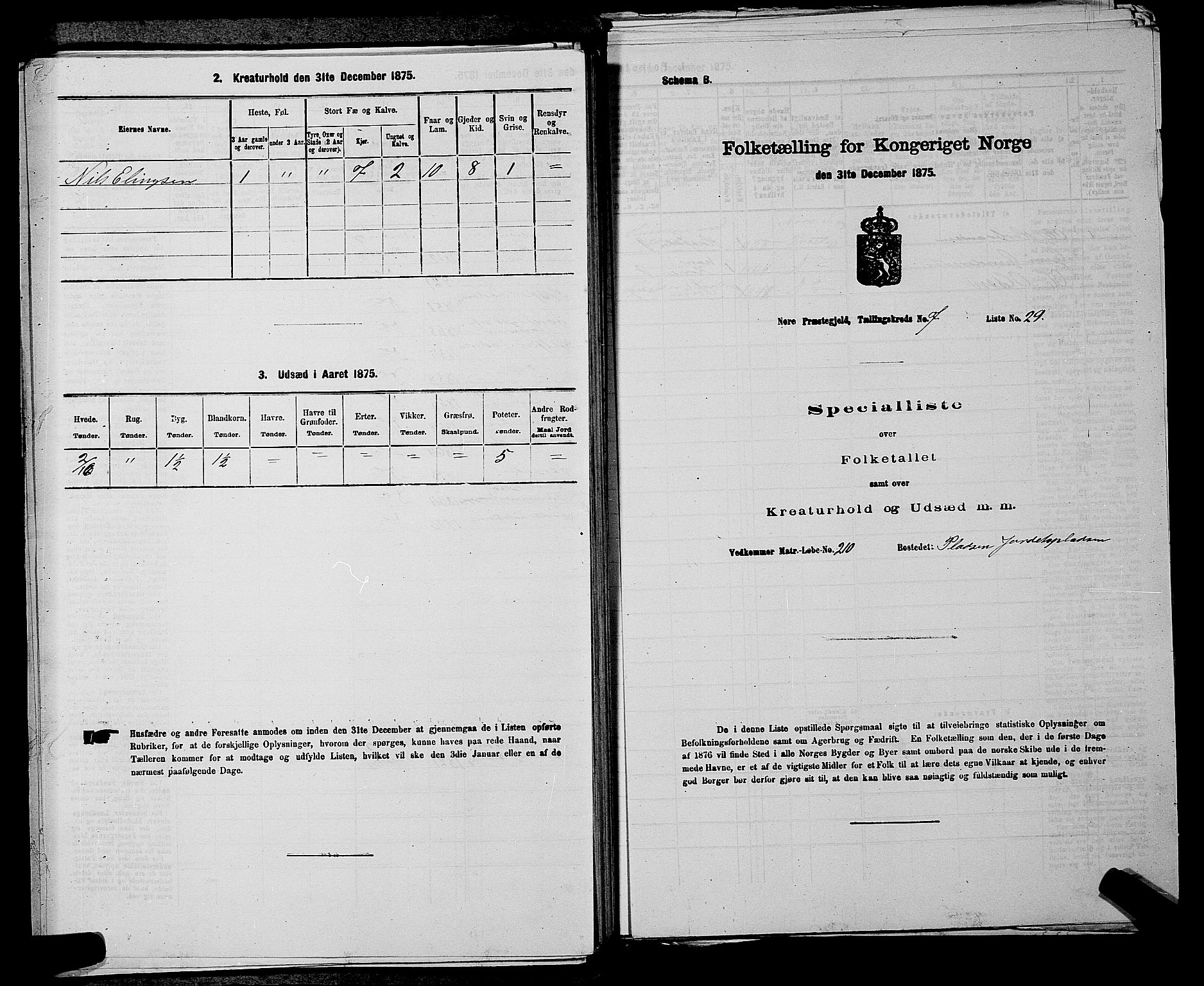 SAKO, 1875 census for 0633P Nore, 1875, p. 928