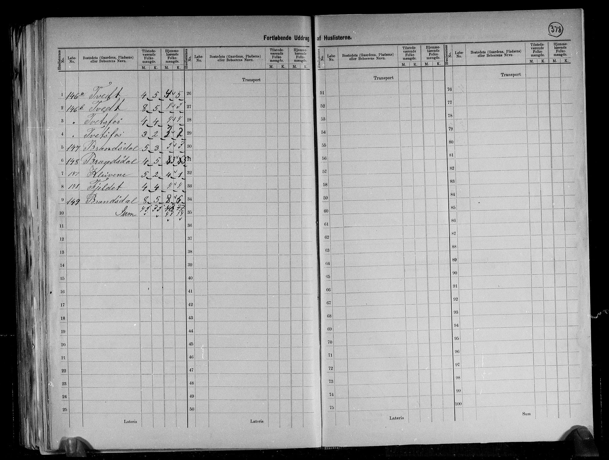 RA, 1891 census for 1413 Hyllestad, 1891, p. 38