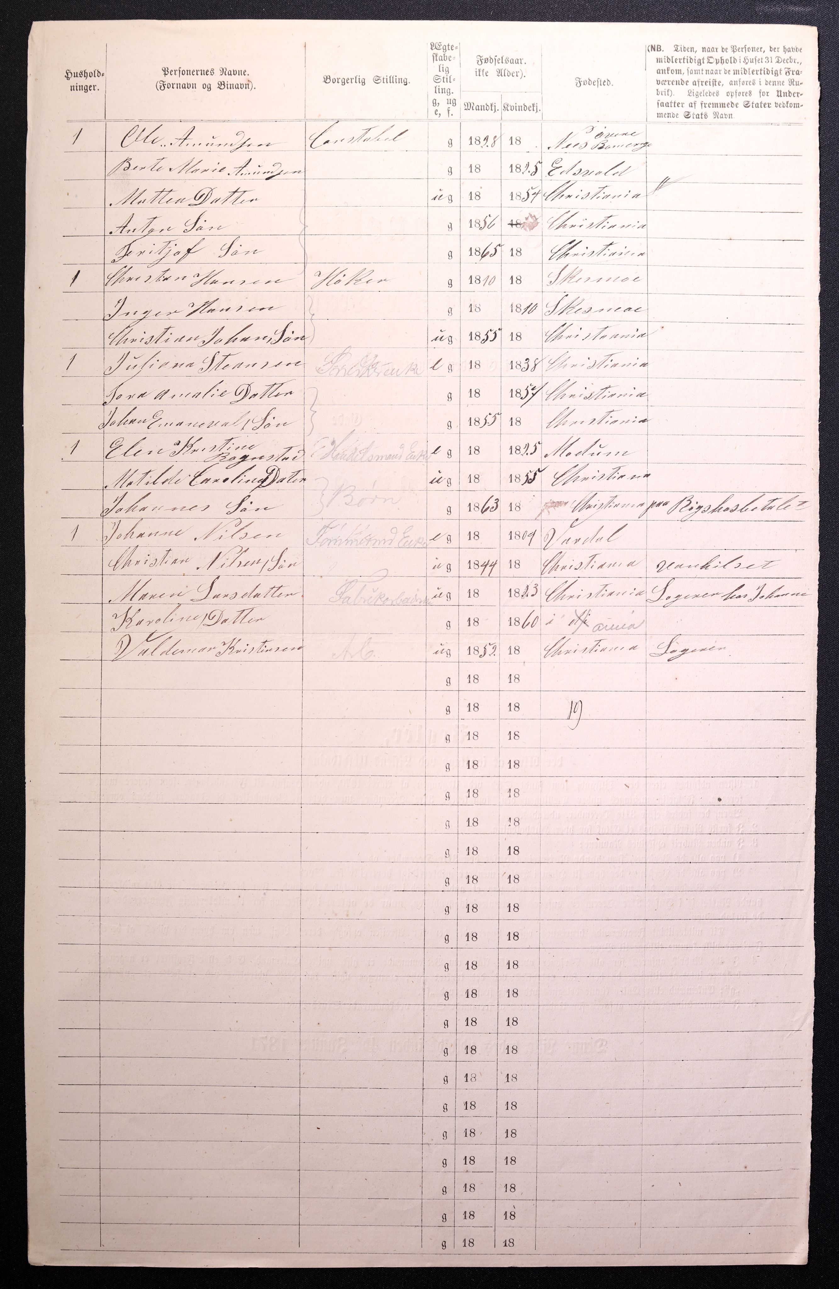 RA, 1870 census for 0301 Kristiania, 1870, p. 4239