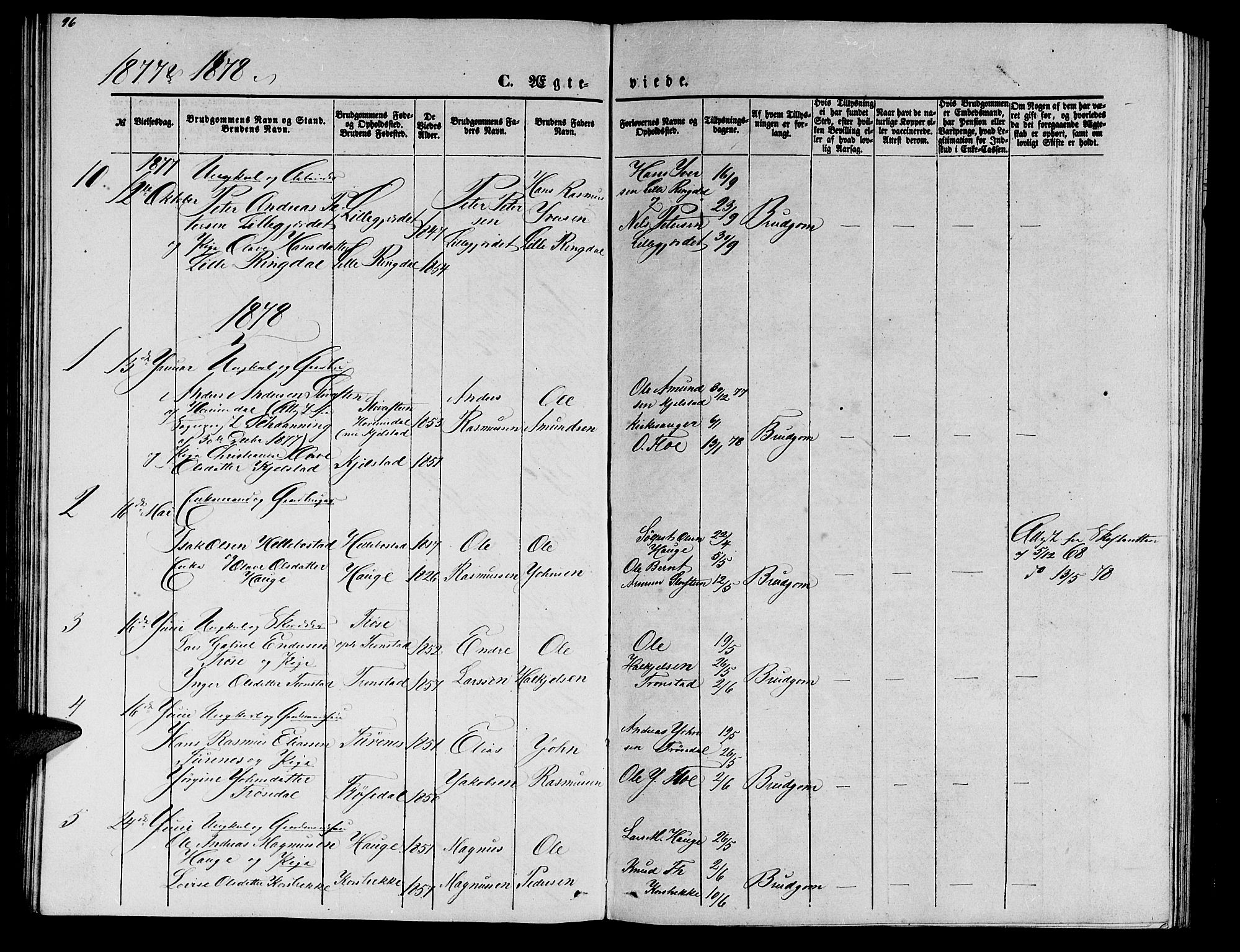 Ministerialprotokoller, klokkerbøker og fødselsregistre - Møre og Romsdal, SAT/A-1454/517/L0229: Parish register (copy) no. 517C02, 1864-1879, p. 96