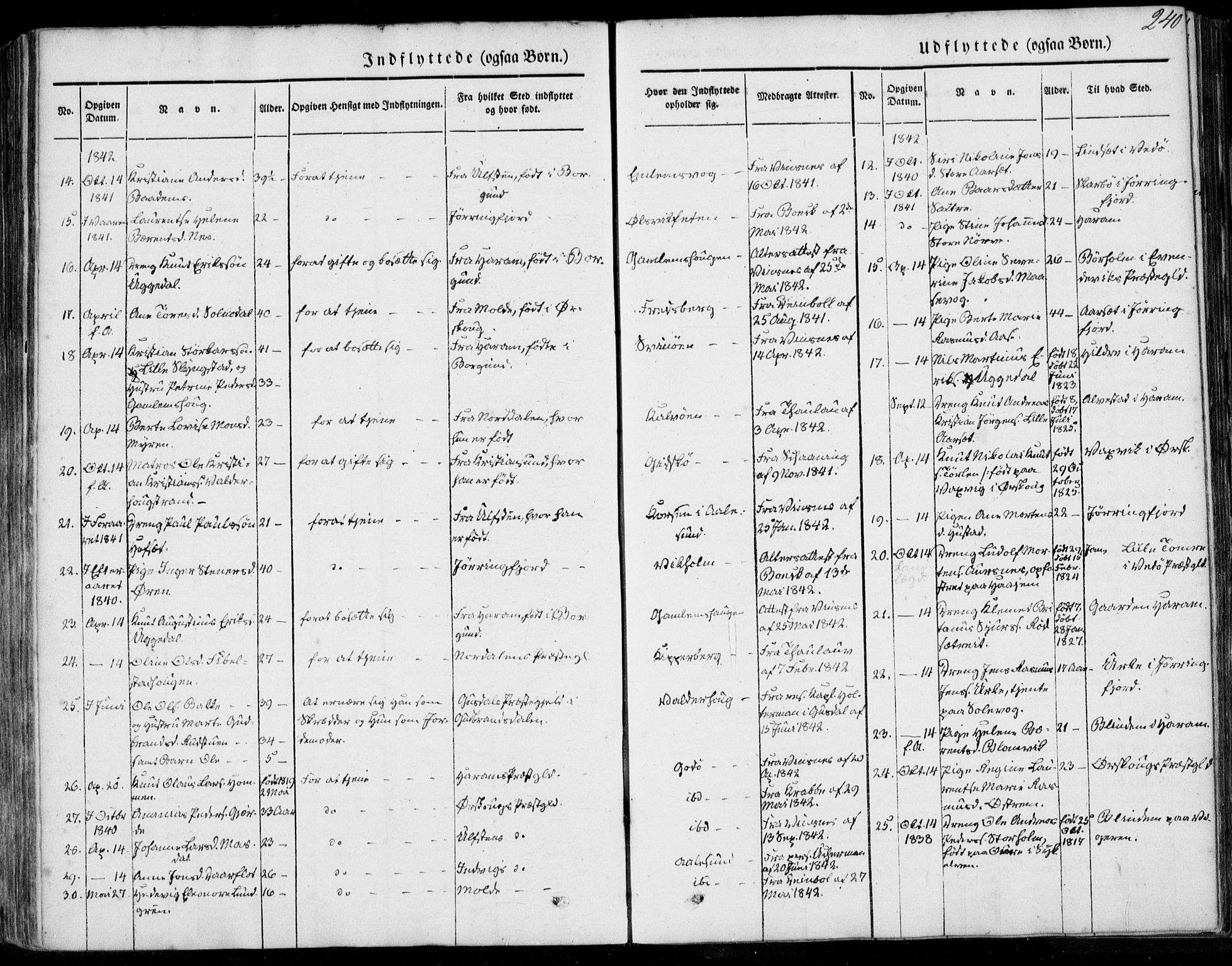 Ministerialprotokoller, klokkerbøker og fødselsregistre - Møre og Romsdal, AV/SAT-A-1454/528/L0396: Parish register (official) no. 528A07, 1839-1847, p. 240