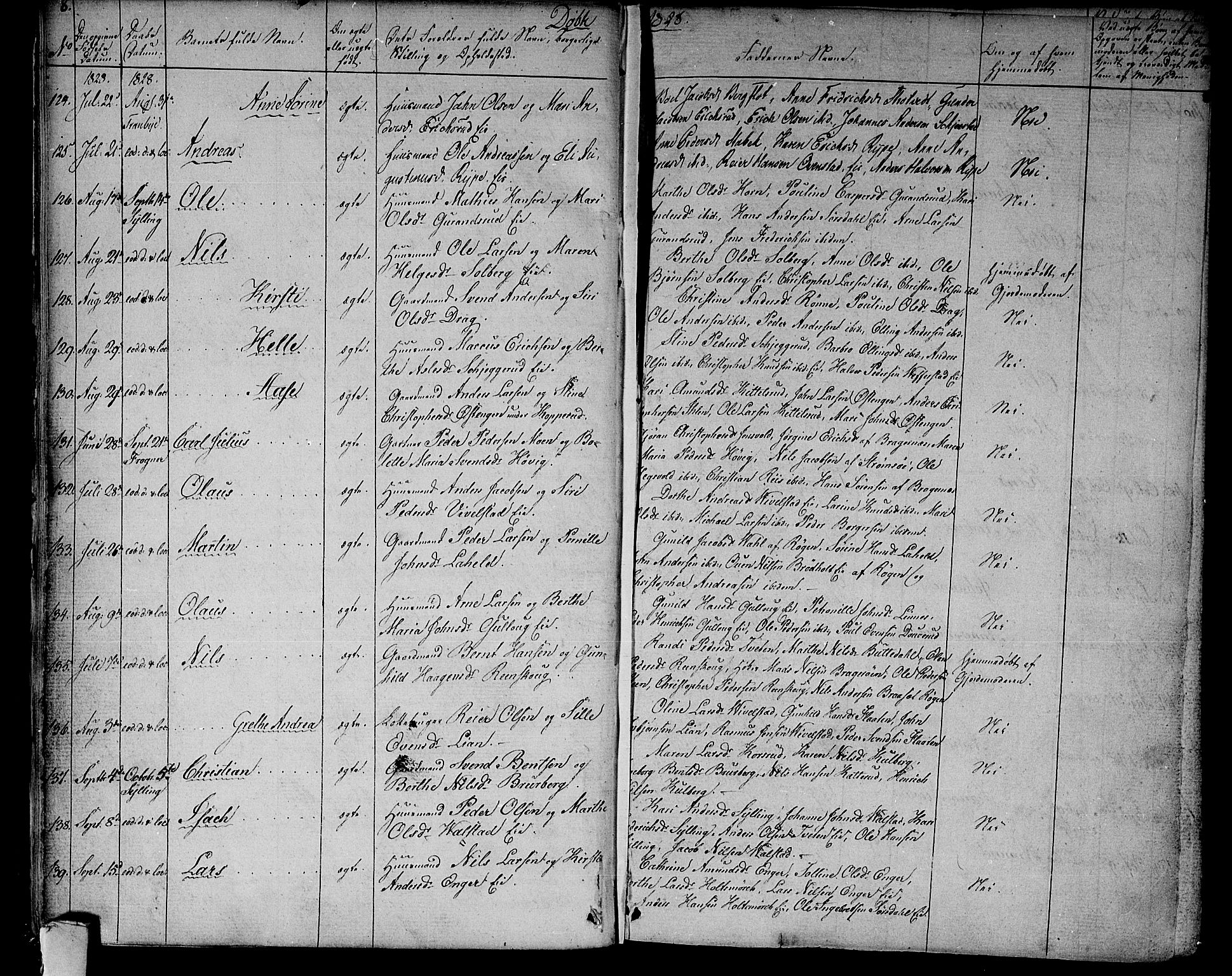 Lier kirkebøker, SAKO/A-230/F/Fa/L0010: Parish register (official) no. I 10, 1827-1843, p. 8