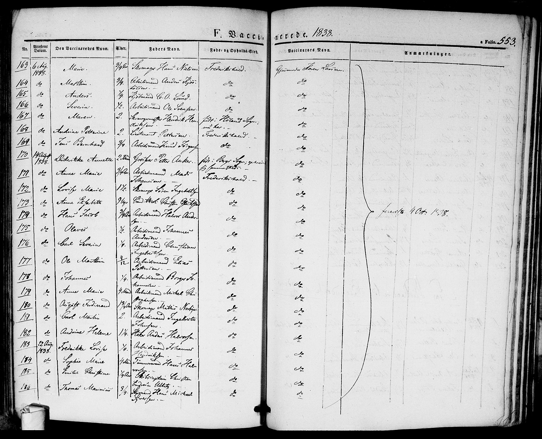 Halden prestekontor Kirkebøker, AV/SAO-A-10909/F/Fa/L0005: Parish register (official) no. I 5, 1834-1845, p. 553